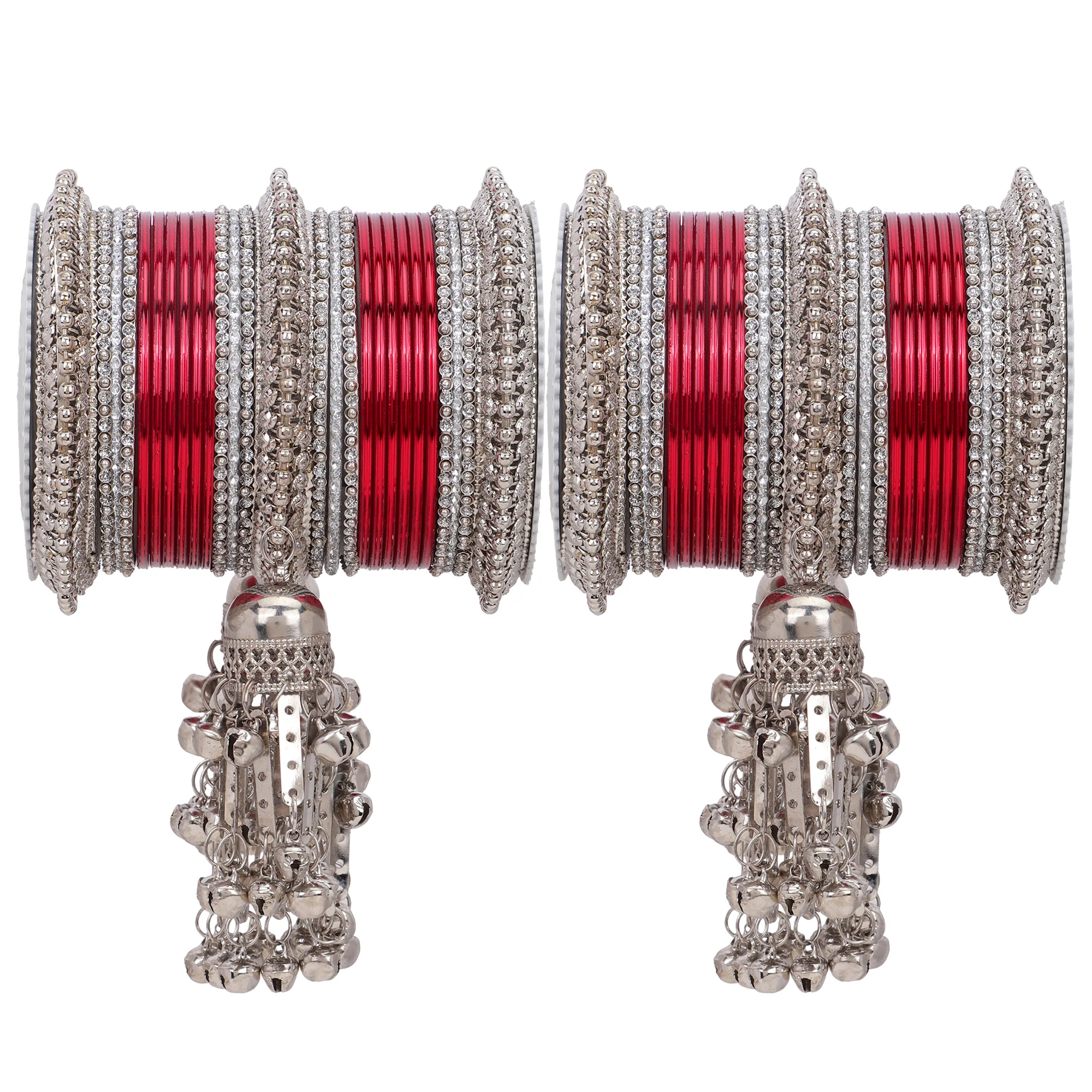 Silver Jhumki Bridal Bangle set by Leshya - Image 6
