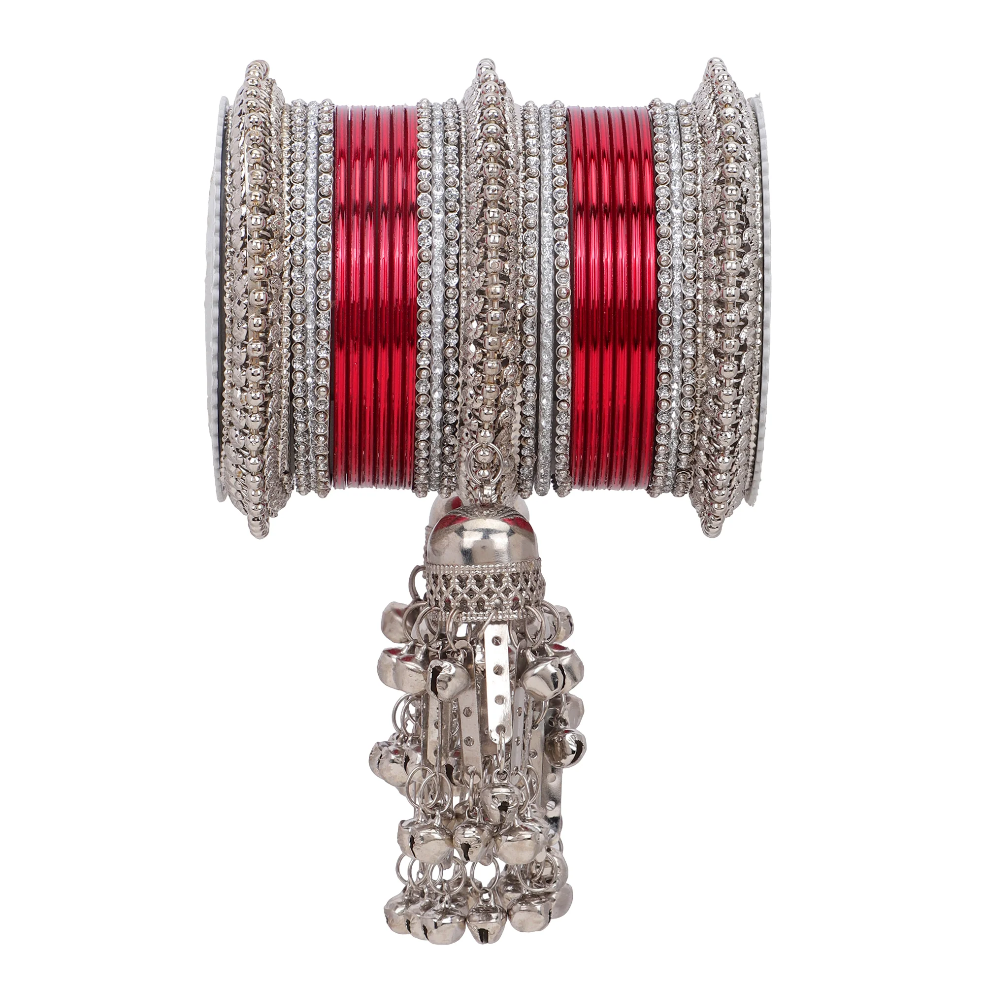 Silver Jhumki Bridal Bangle set by Leshya - Image 8