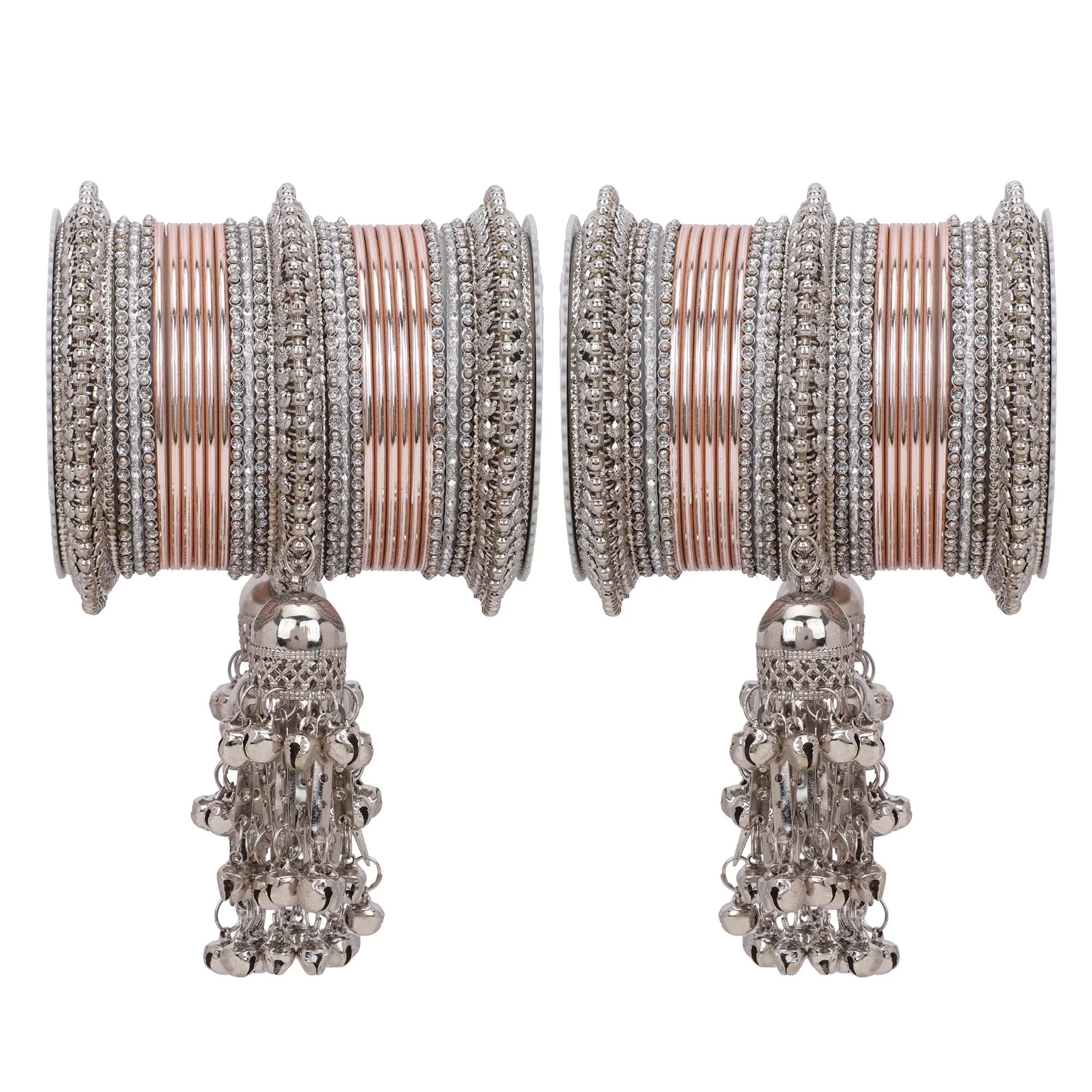 Silver Jhumki Bridal Bangle set by Leshya - Image 9