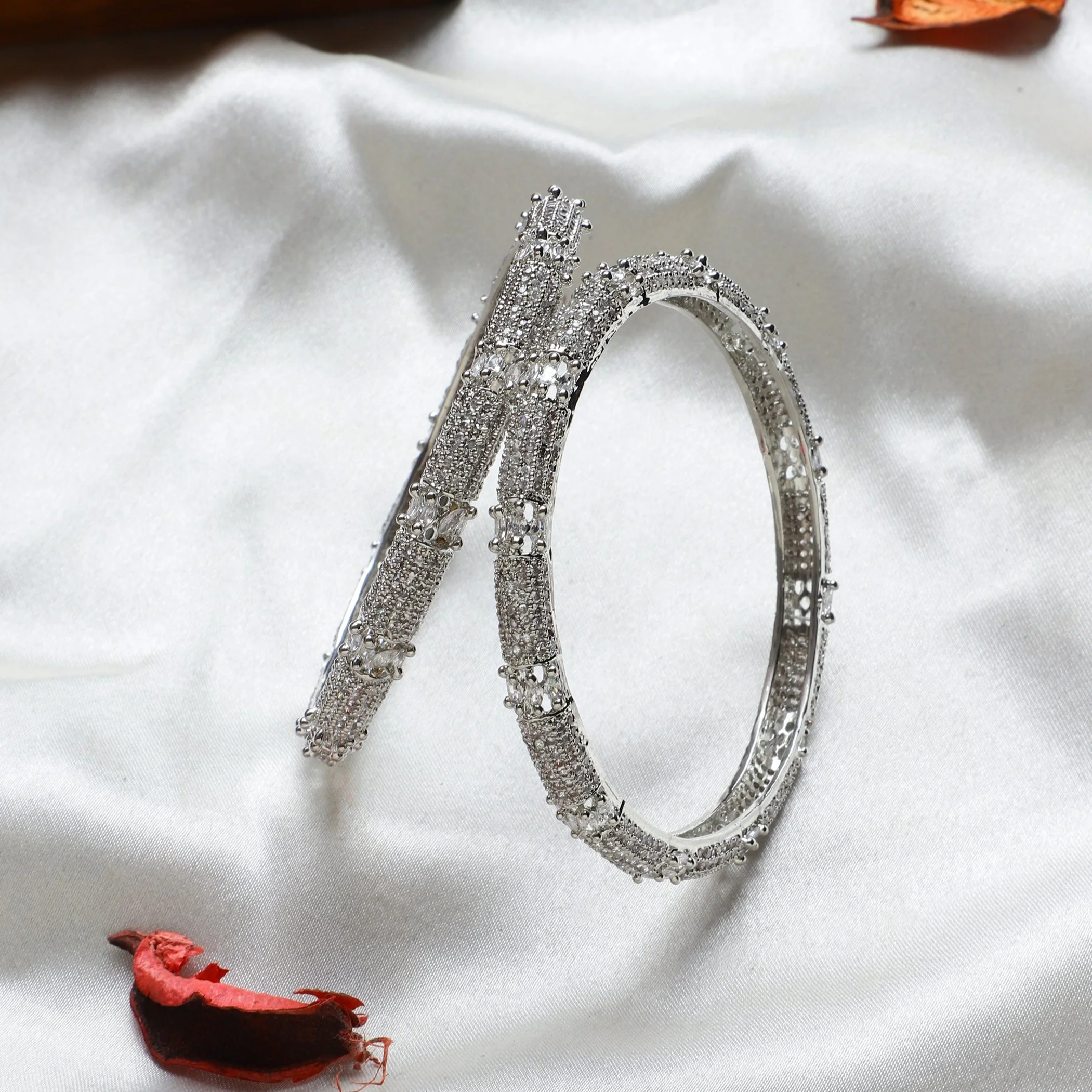 Beautiful Silver AD Bangles by Leshya - Image 2