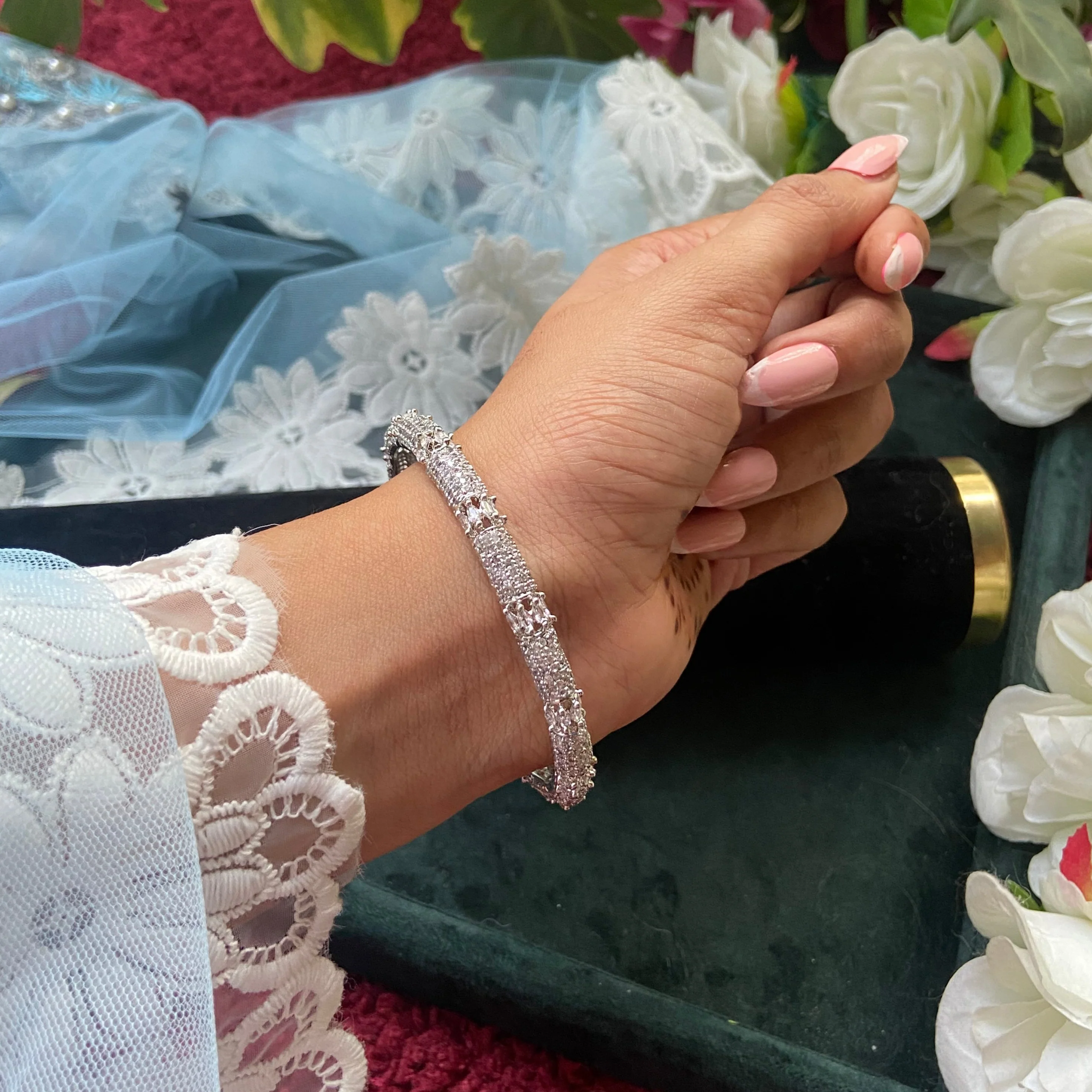 Beautiful Silver AD Bangles by Leshya - Image 3