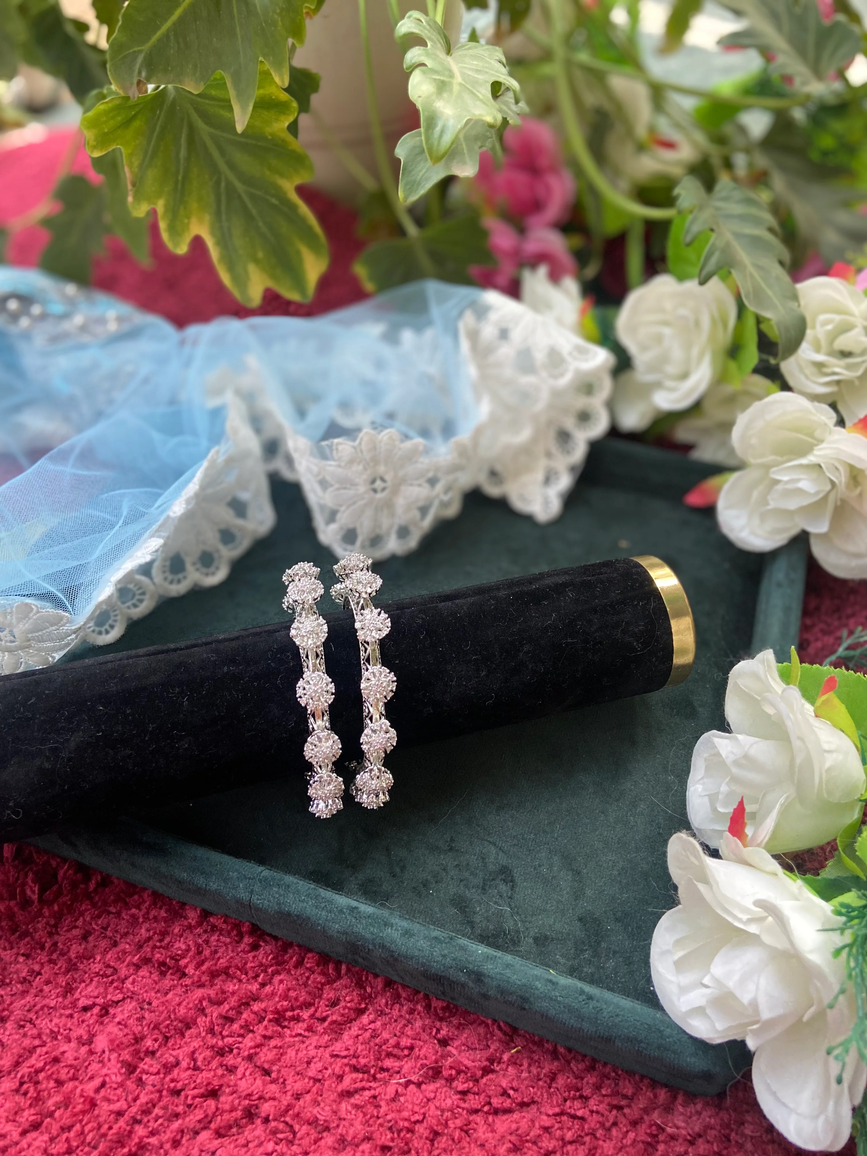 Silver Pacheli Kada with AD stone by Leshya - Image 3