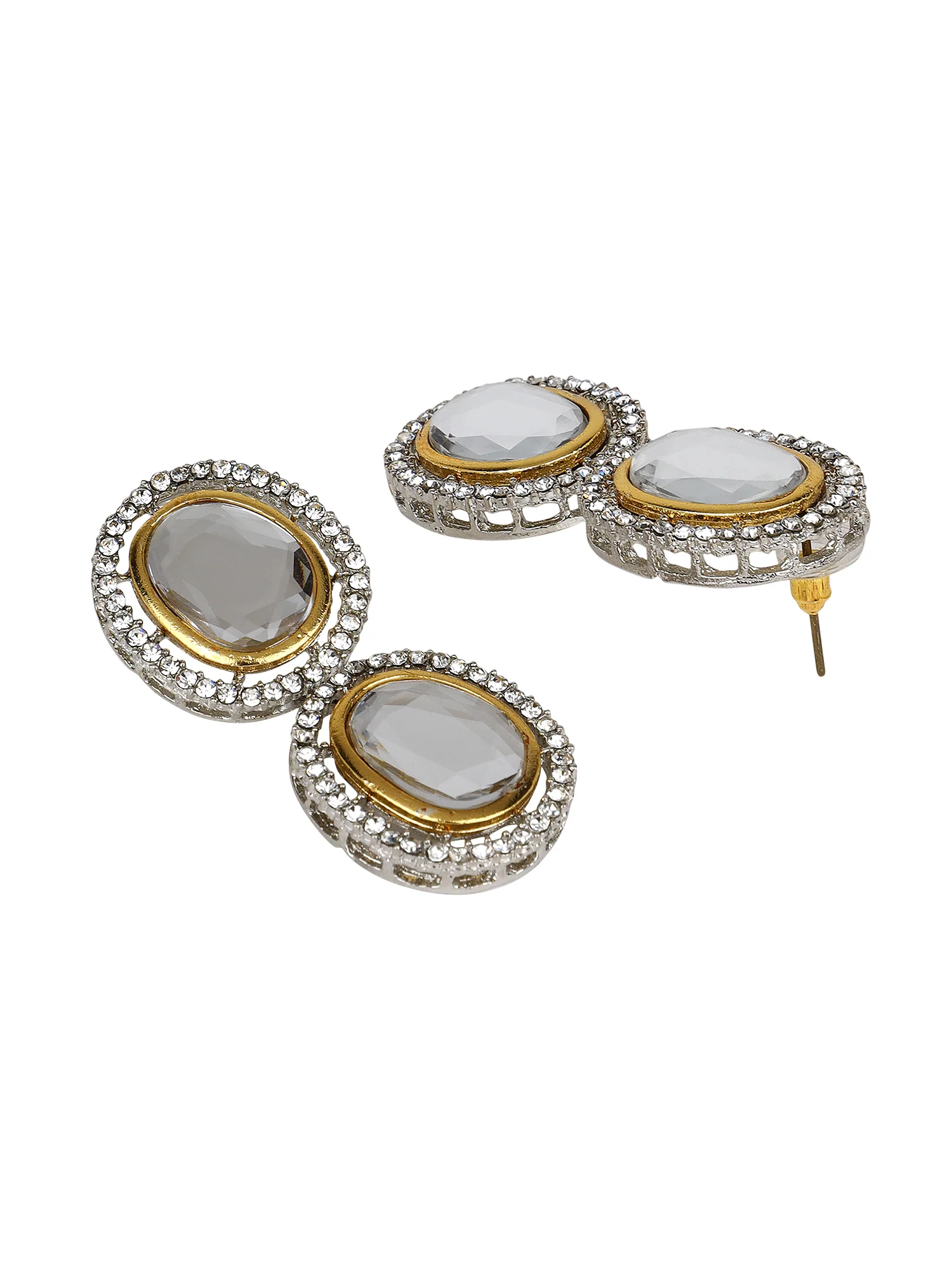 Oxidized Kundan Necklace with Earring and Maang Tikka by Leshya - Image 4