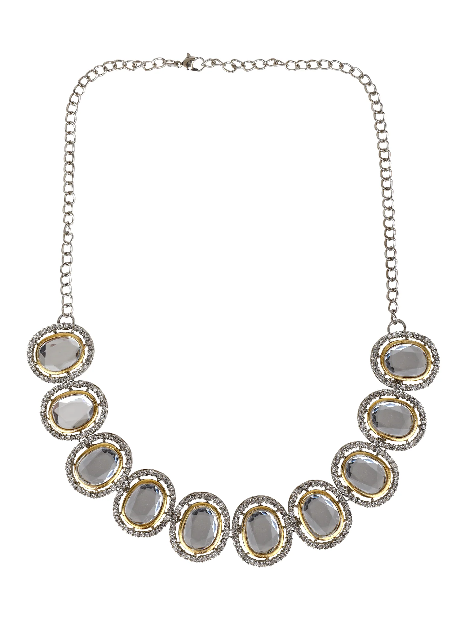 Oxidized Kundan Necklace with Earring and Maang Tikka by Leshya - Image 5