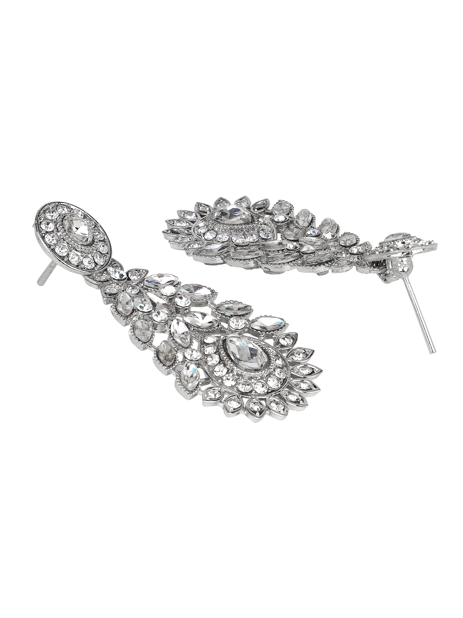 Silver Oxidized Necklace  with Earring and Maang Tikka by Leshya - Image 4