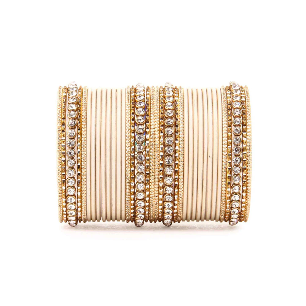Simple Matte Textured Stone Bangle Set - Image 4