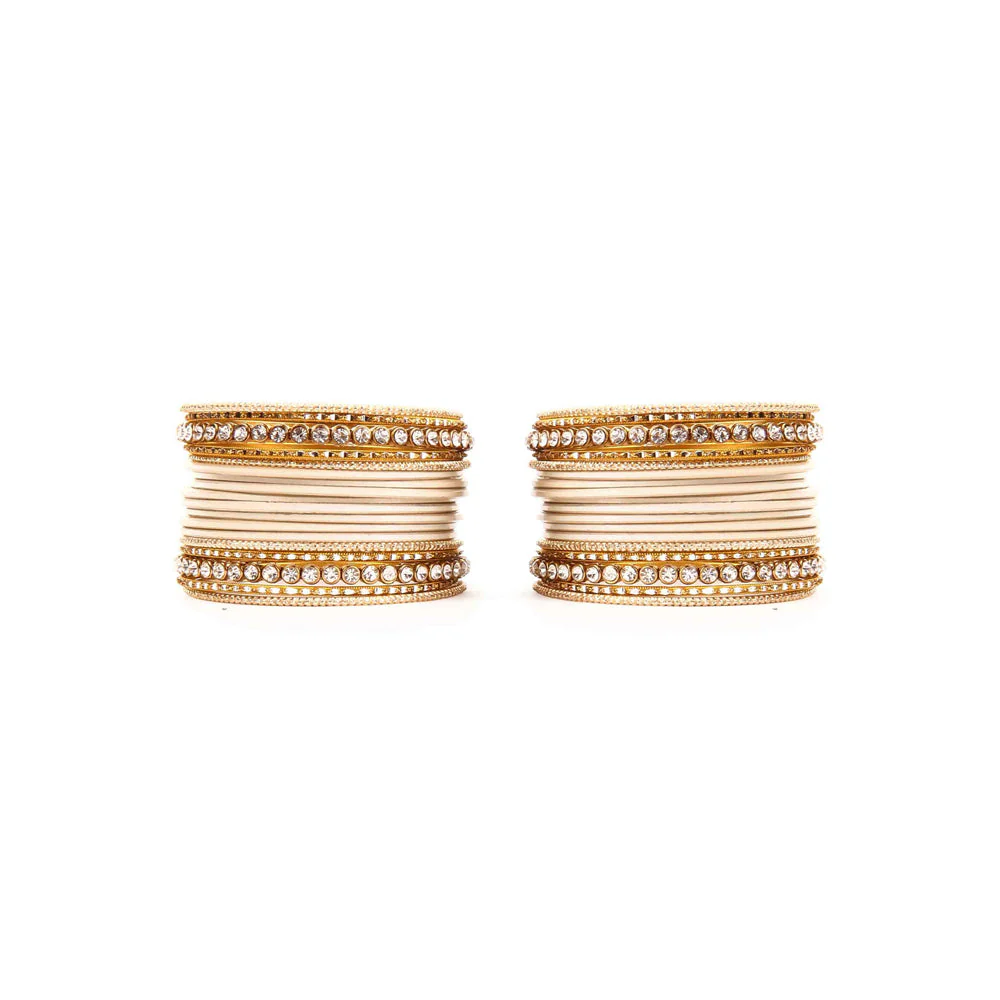 Simple Matte Textured Stone Bangle Set - Image 5