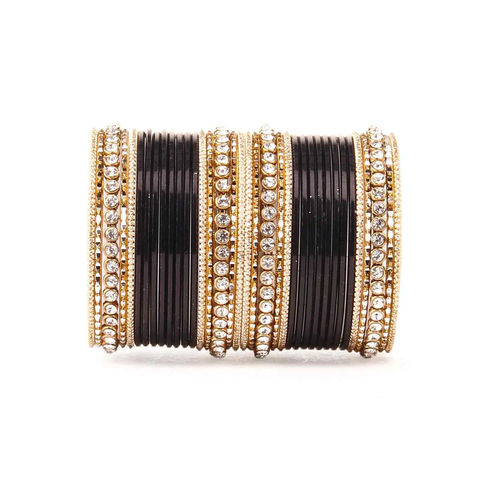 Simple Matte Textured Stone Bangle Set - Image 2