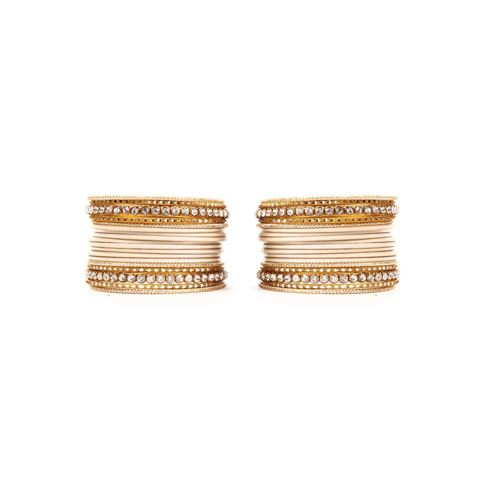 Simple Matte Textured Stone Bangle Set - Image 3