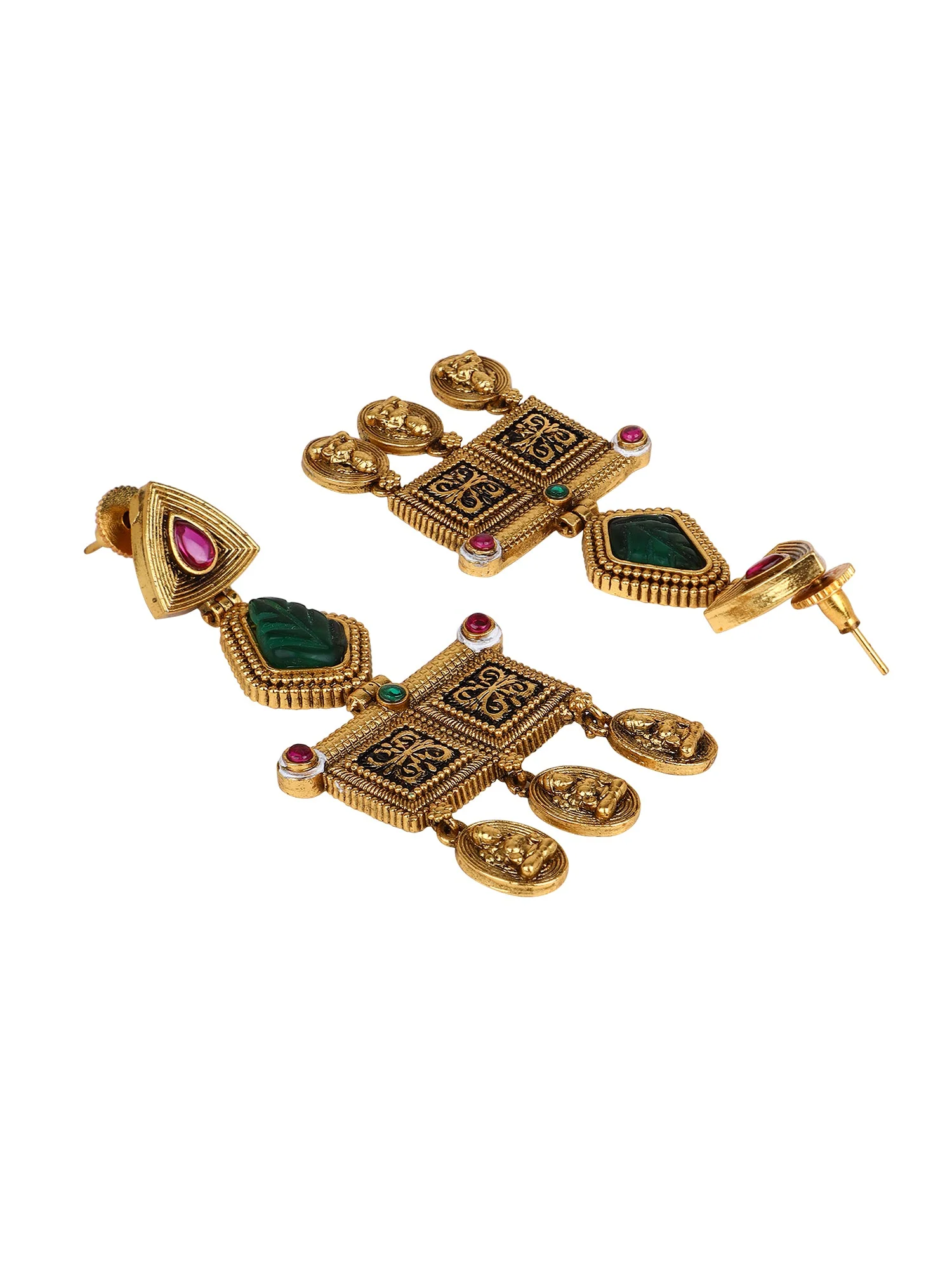 Temple Jewellery Earring with Goddess Symbol Drops by Leshya - Image 2