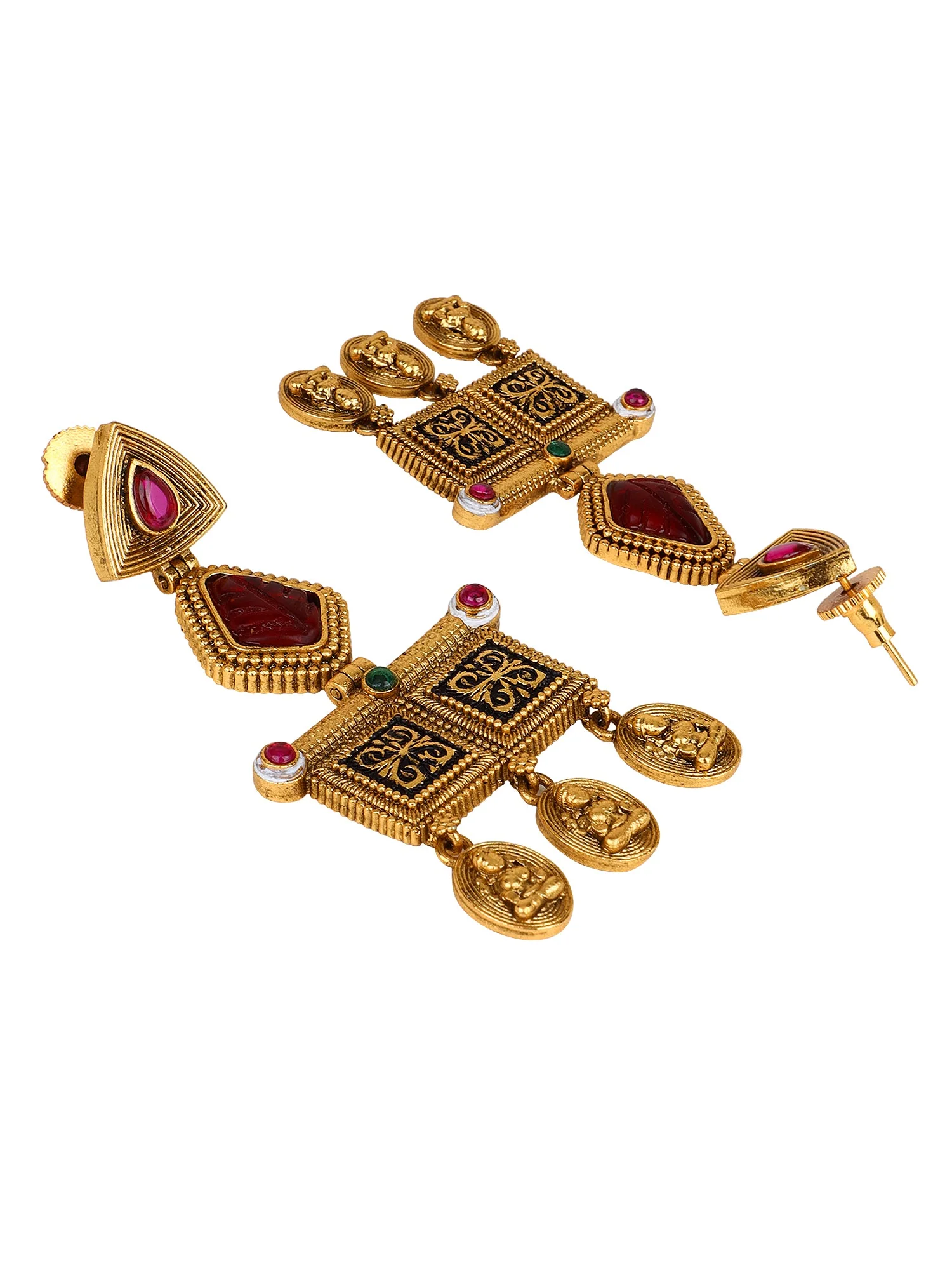 Temple Jewellery Earring with Goddess Symbol Drops by Leshya - Image 5