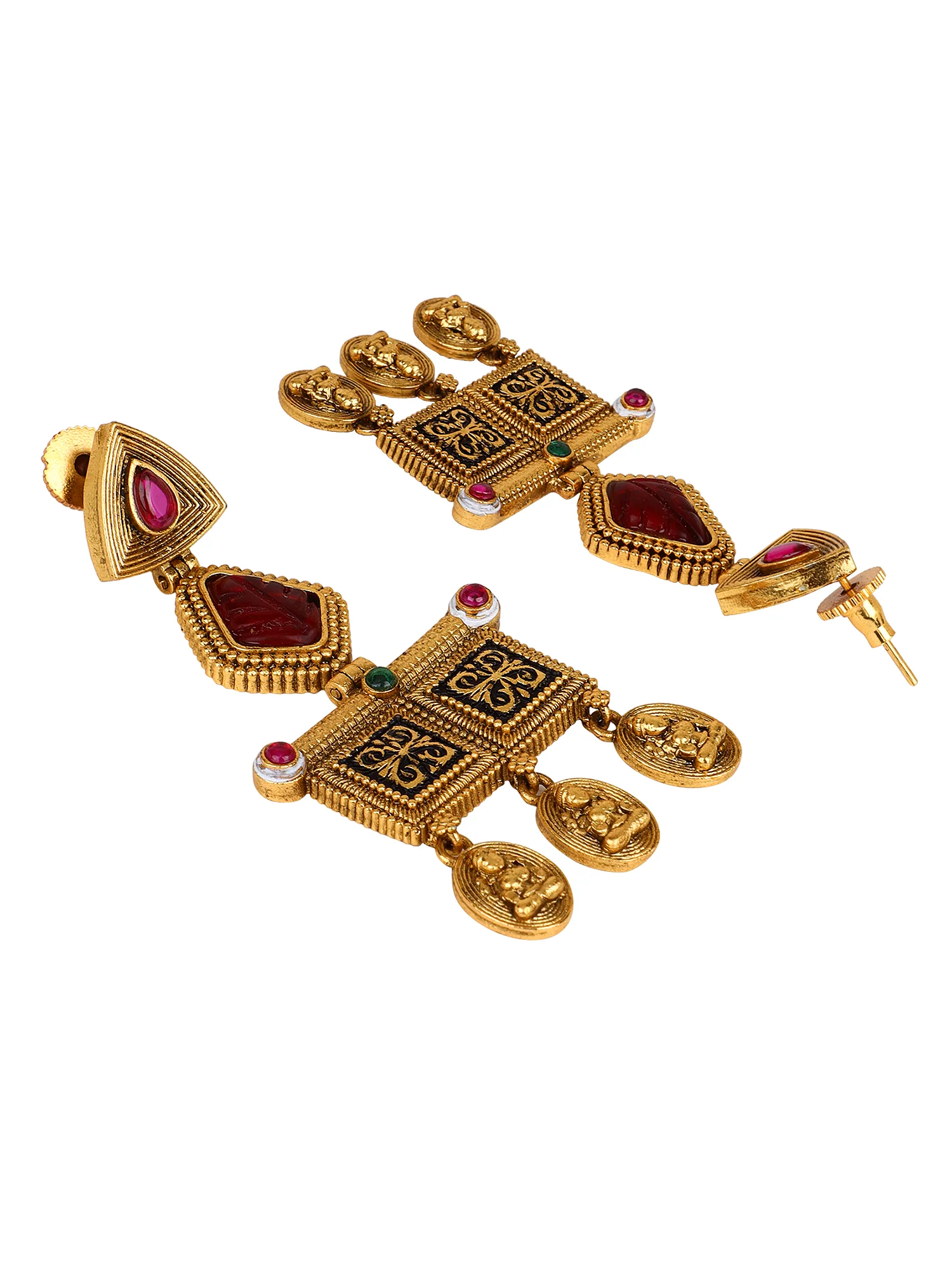 Temple Jewellery Earring with Goddess Symbol Drops by Leshya - Image 3