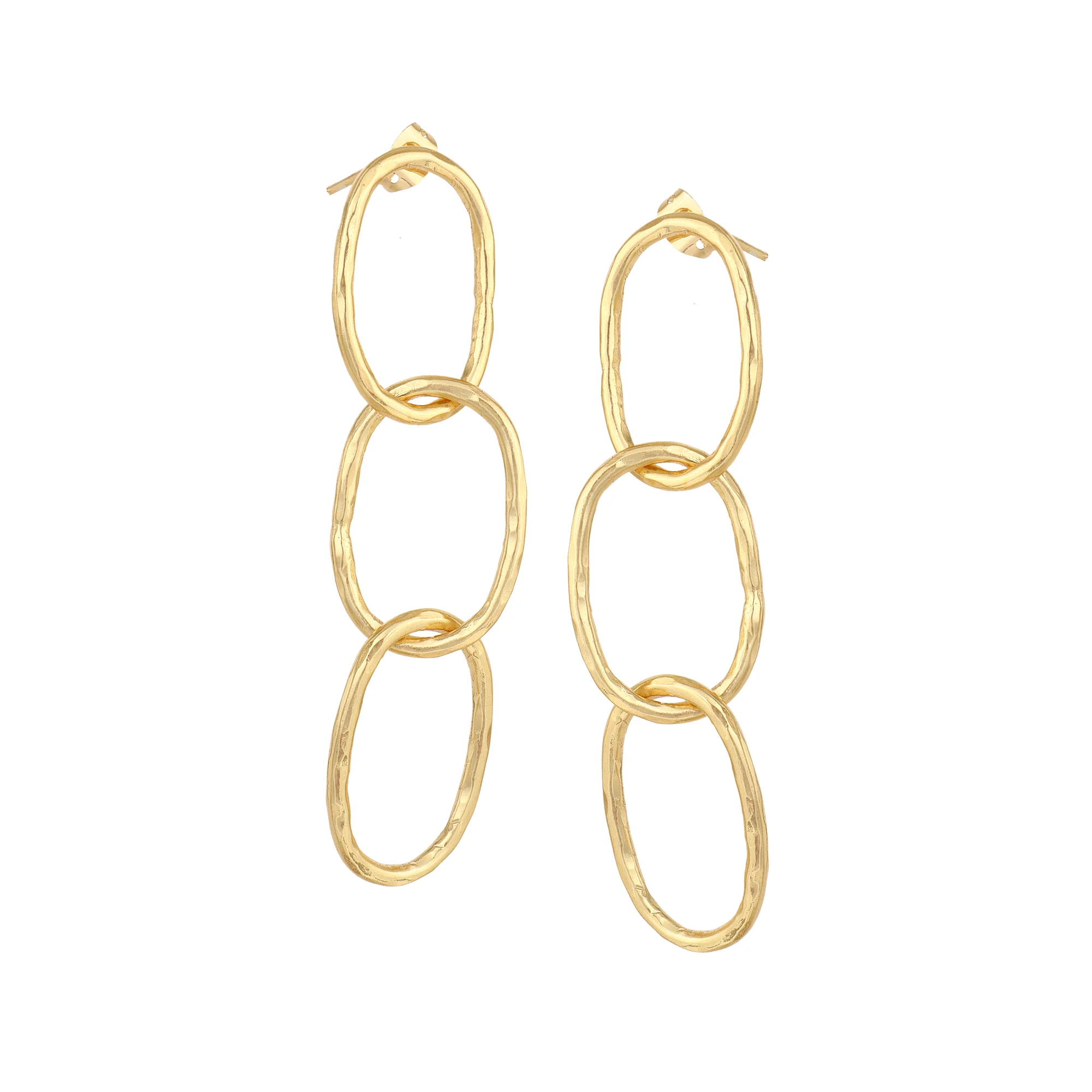 Loop Changed Matte Gold Finish Earrings - Image 2