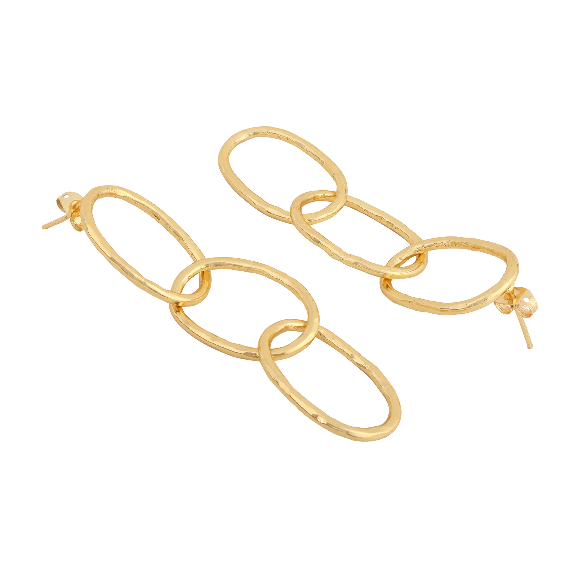 Loop Changed Matte Gold Finish Earrings - Image 3