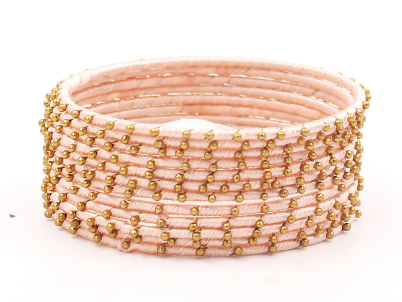 Thread Bangles Set of 12 with golden bearing by Leshya - Image 10