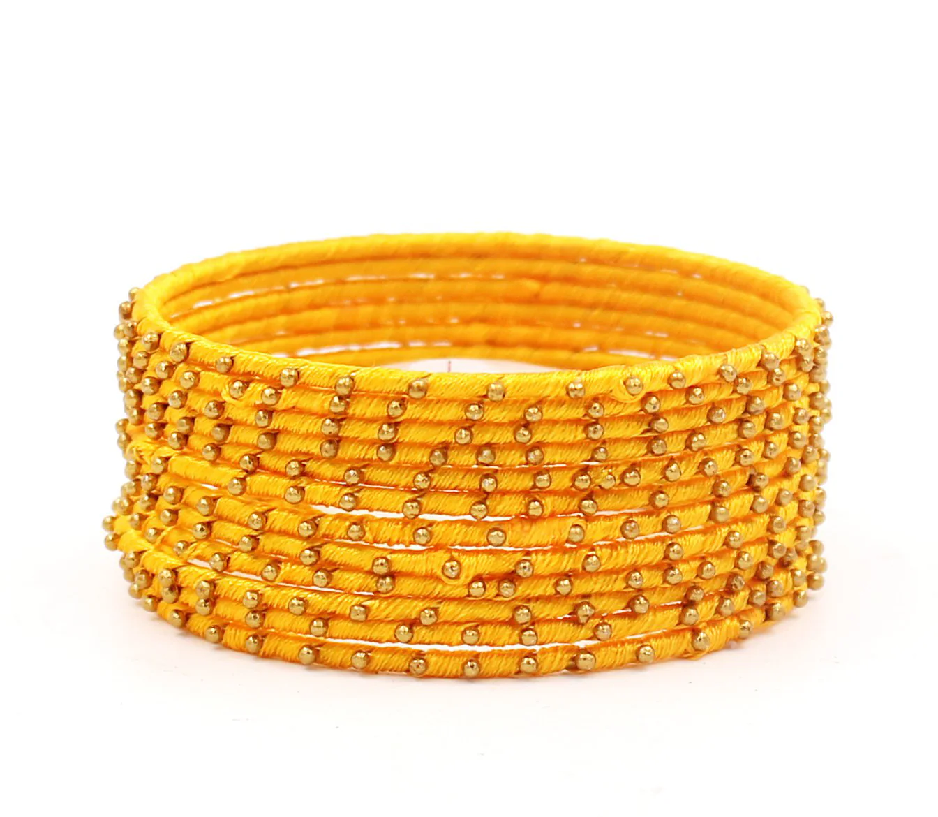 Thread Bangles Set of 12 with golden bearing by Leshya - Image 7