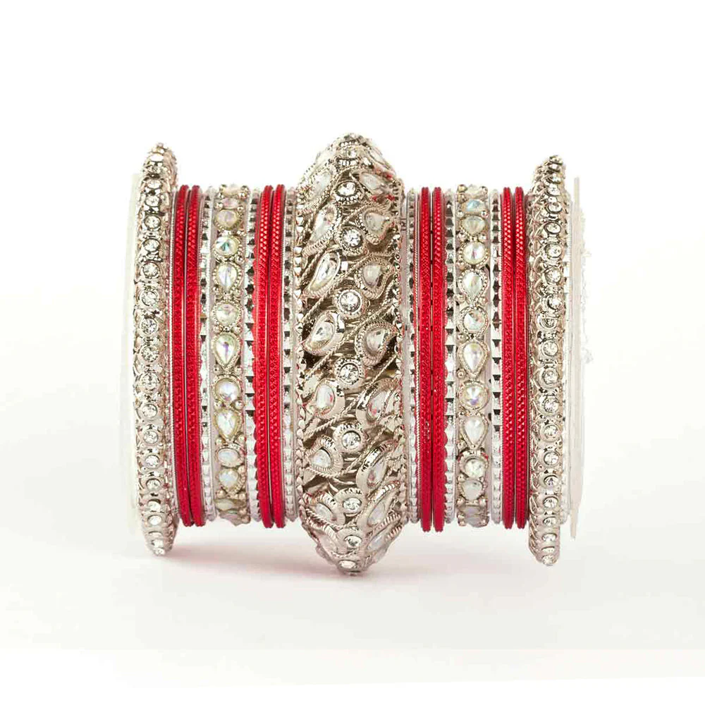 Traditional All Kundan Bangle Set For One Hand - Image 11