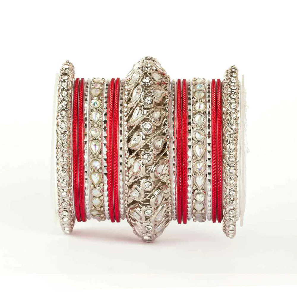Traditional All Kundan Bangle Set For One Hand - Image 11