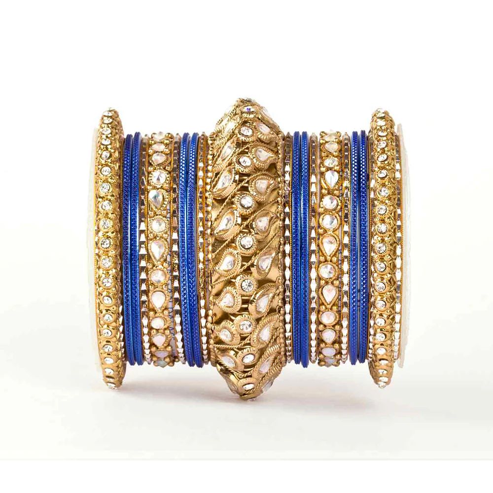 Traditional All Kundan Bangle Set For One Hand - Image 7