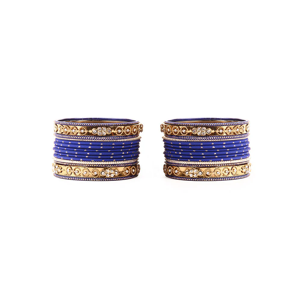 Traditional Bangle Set With Golden Dotted Bangles - Image 2