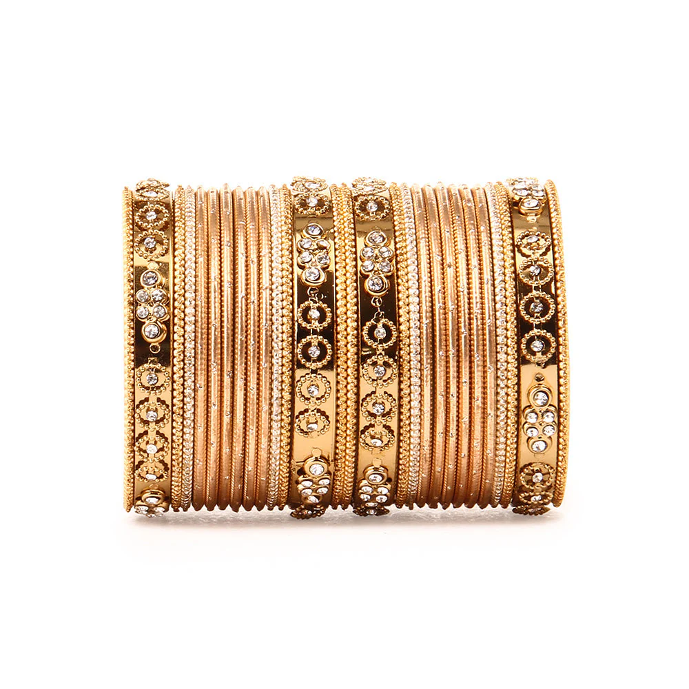 Traditional Bangle Set With Golden Dotted Bangles - Image 8