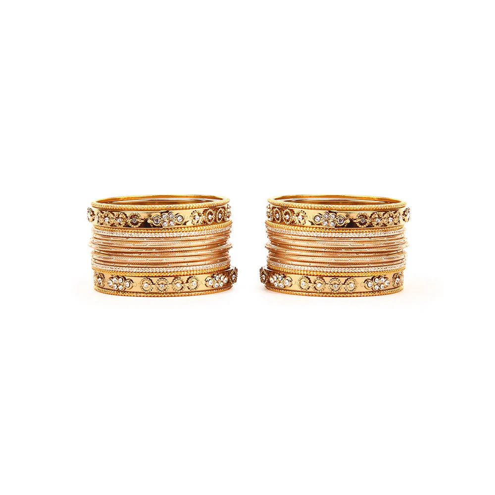 Traditional Bangle Set With Golden Dotted Bangles - Image 11