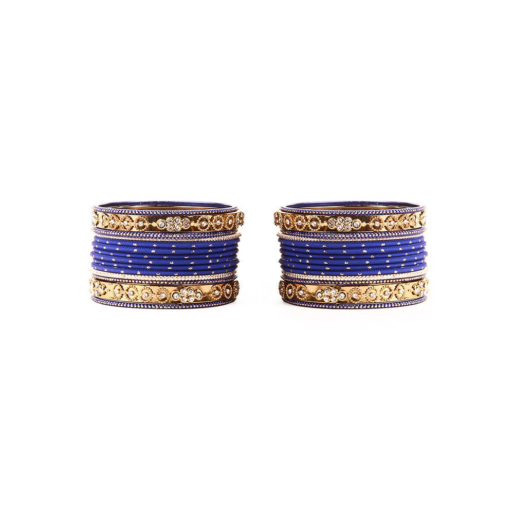 Traditional Bangle Set With Golden Dotted Bangles - Image 4