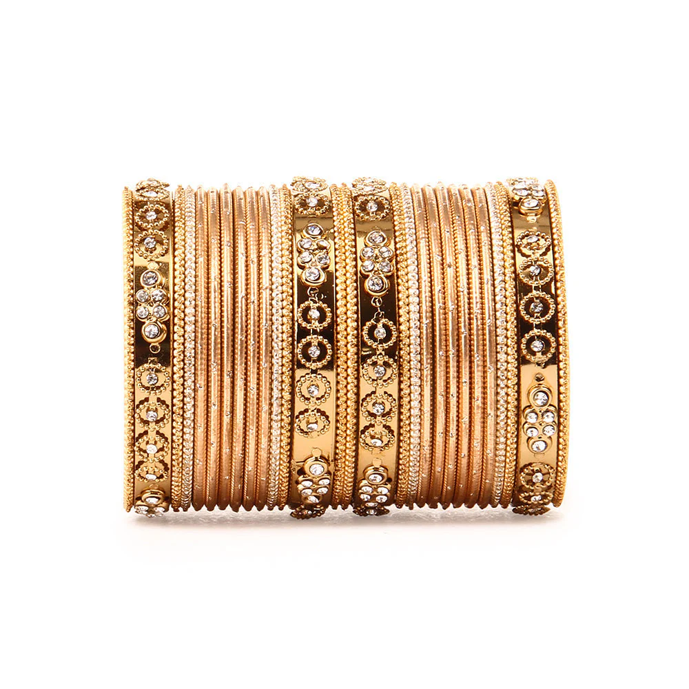 Traditional Bangle Set With Golden Dotted Bangles - Image 12