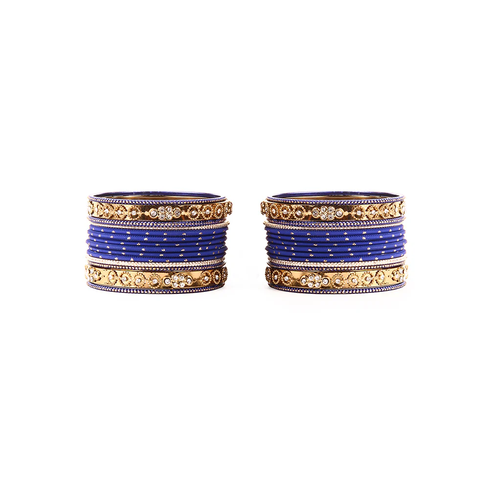 Traditional Bangle Set With Golden Dotted Bangles - Image 7