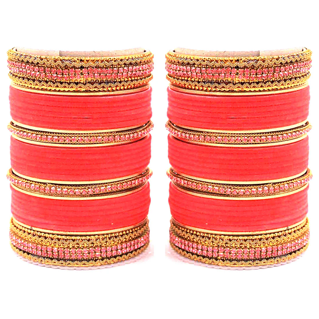 Traditional Brass based Bangle set by Leshya for Both Hands - Image 2