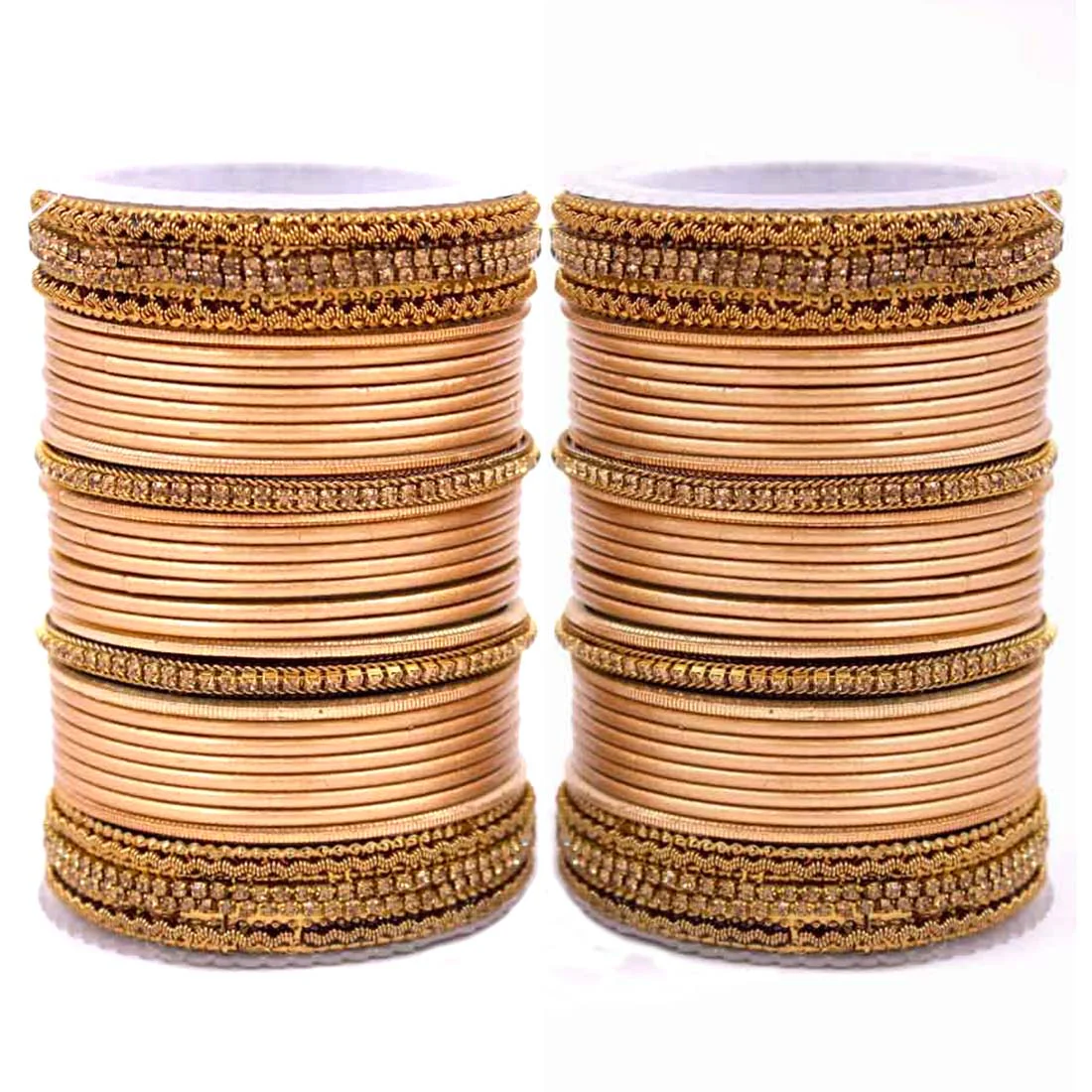 Traditional Brass based Bangle set by Leshya for Both Hands - Image 3