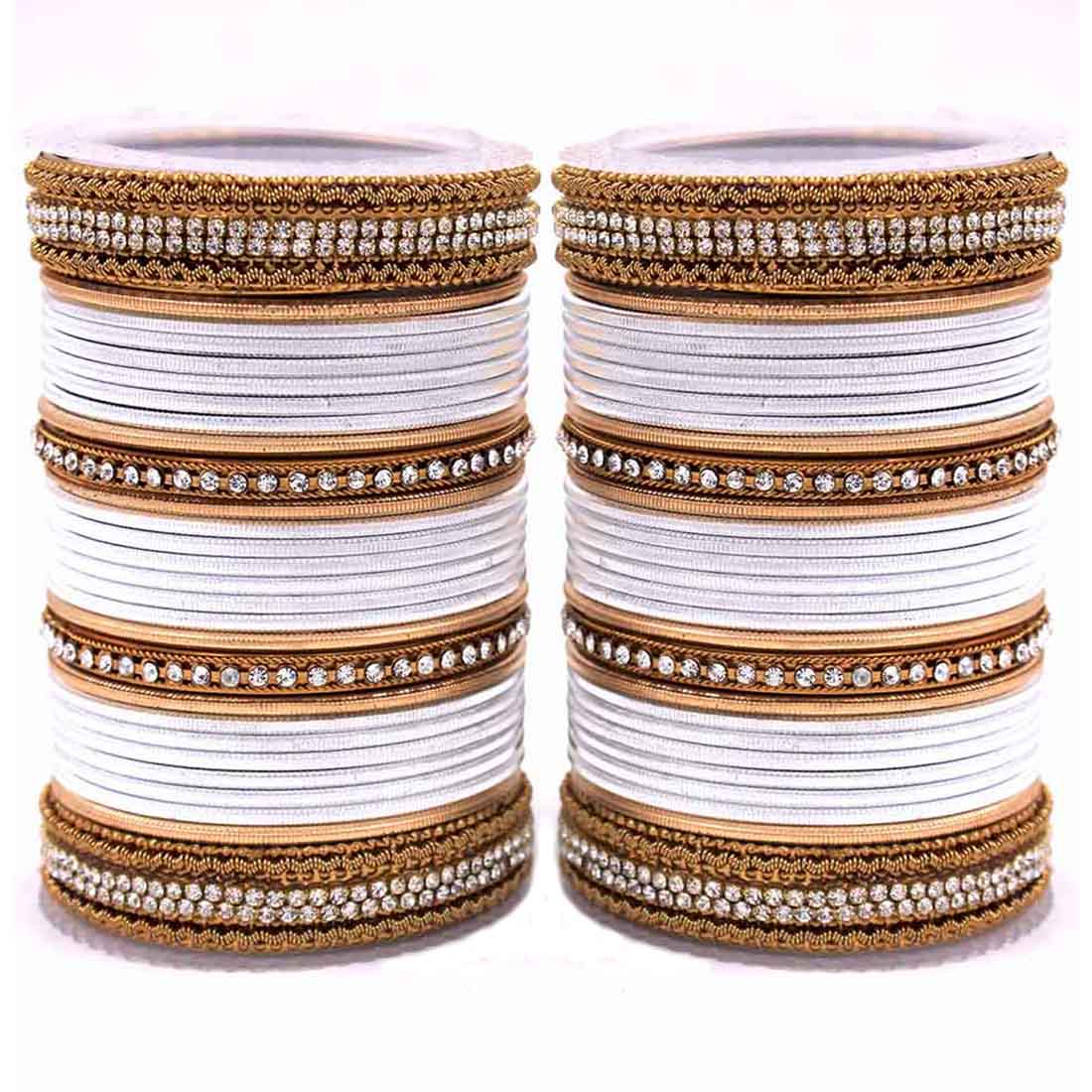 Traditional Brass based Bangle set by Leshya for Both Hands - Image 8