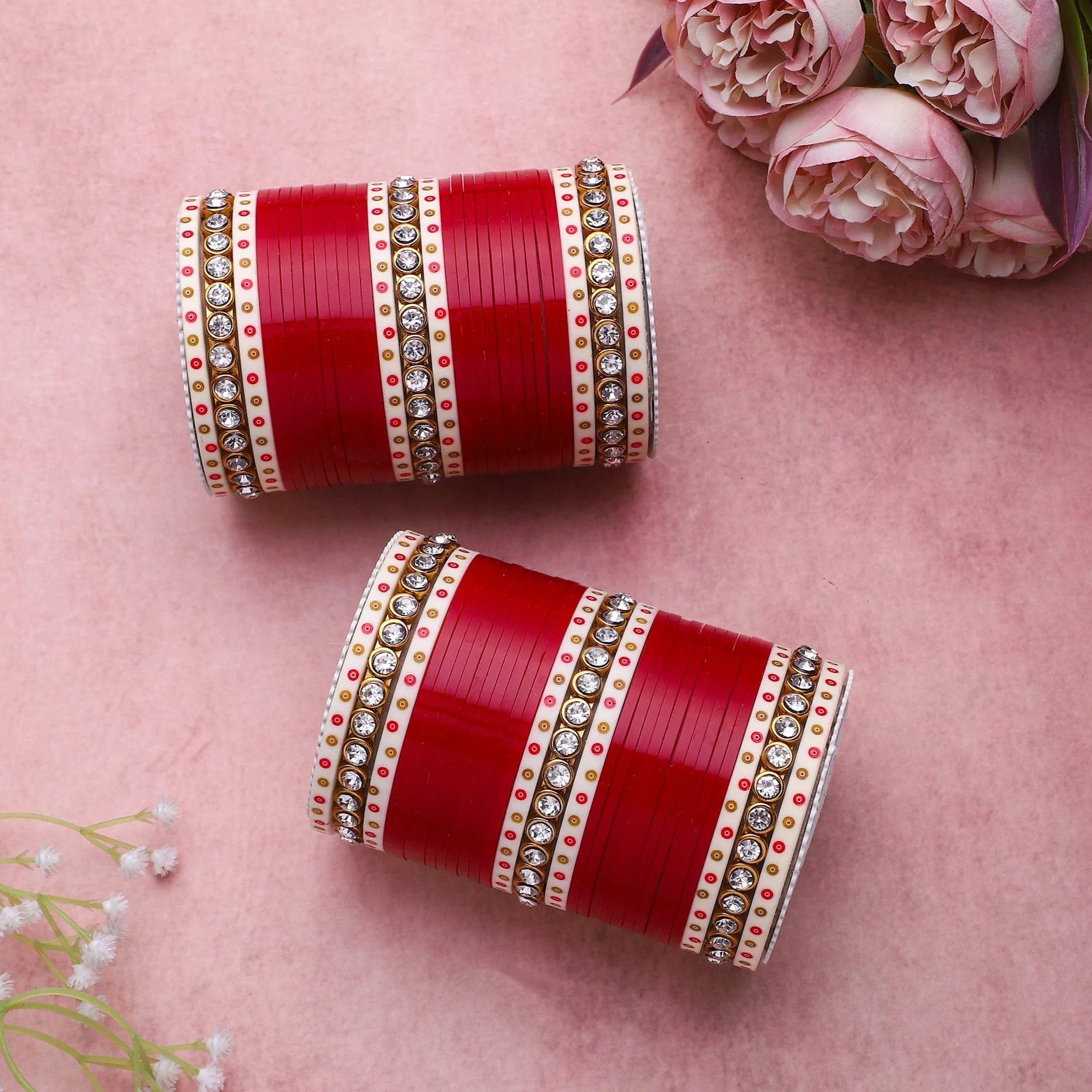 Traditional Bridal Chura with Stone Kada by Leshya - Image 8