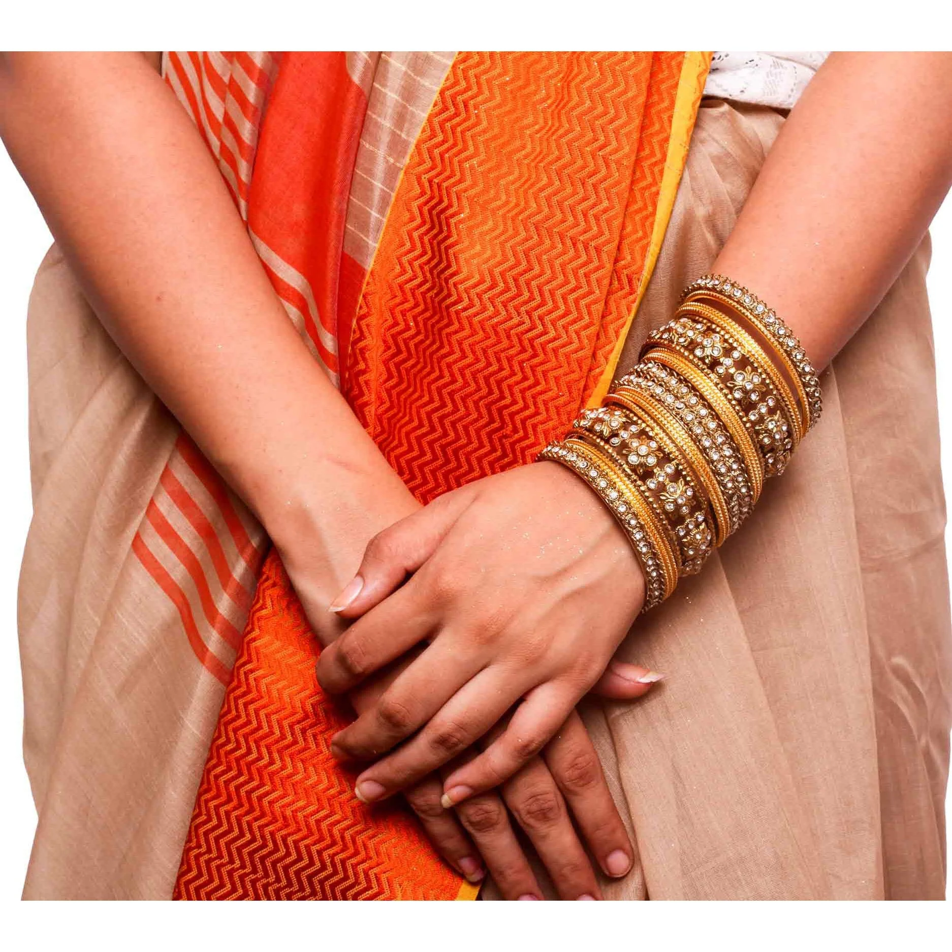 Traditional Colored Flower Pattern Bangle Set - Image 5