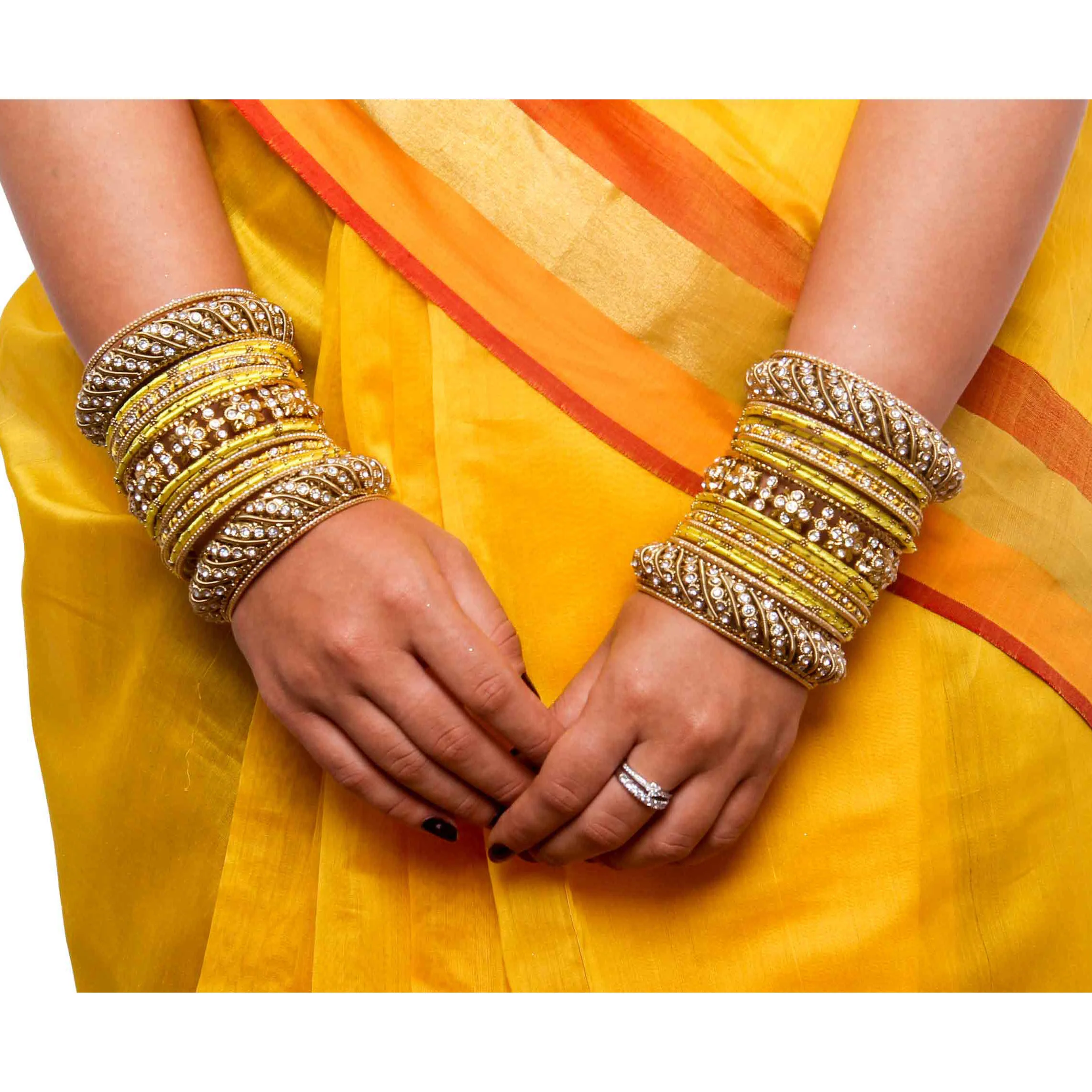 Set of 2 Traditional Colored Silk Thread Bangle Set - Image 17