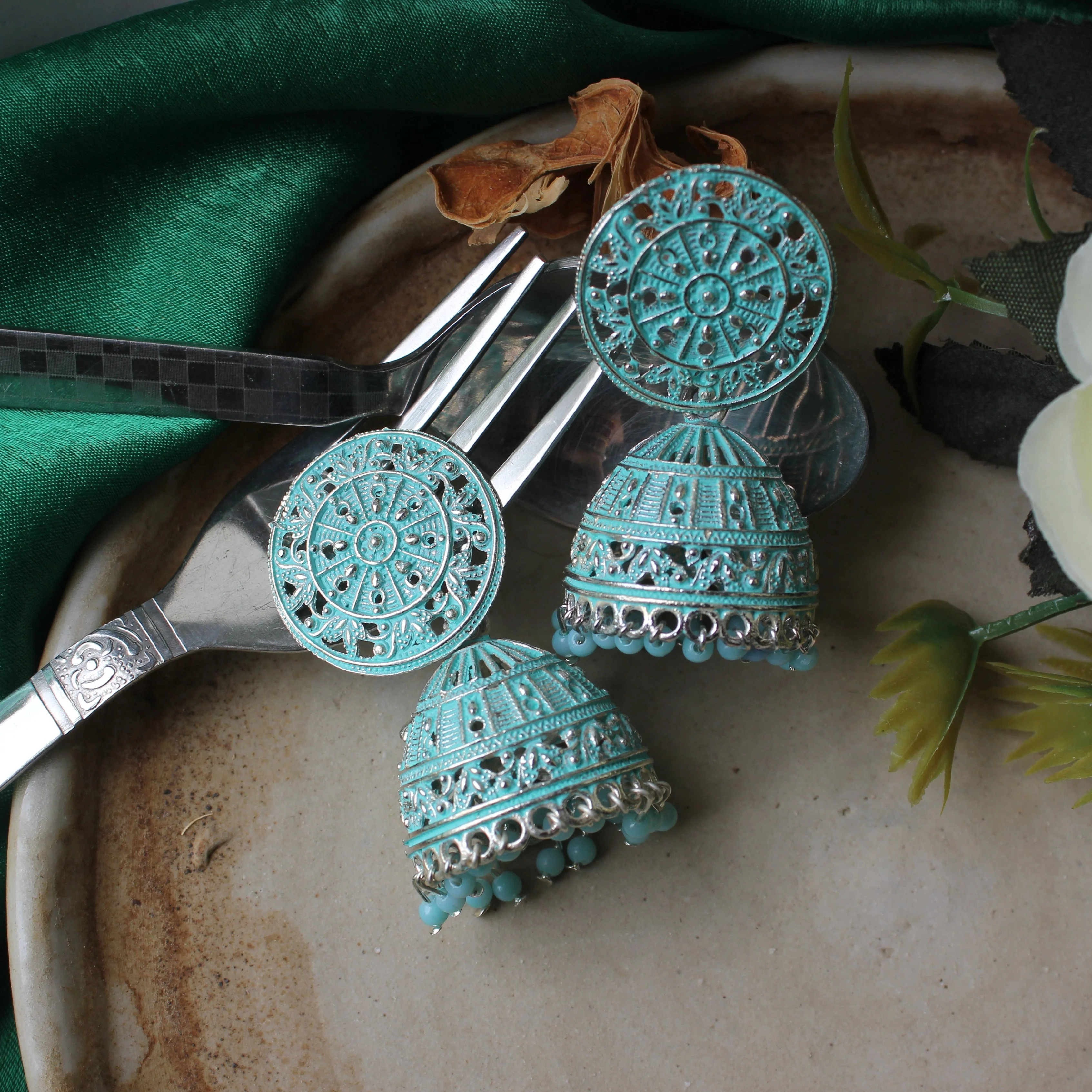 Traditional Coloured Jhumki Earring by Leshya - Image 4