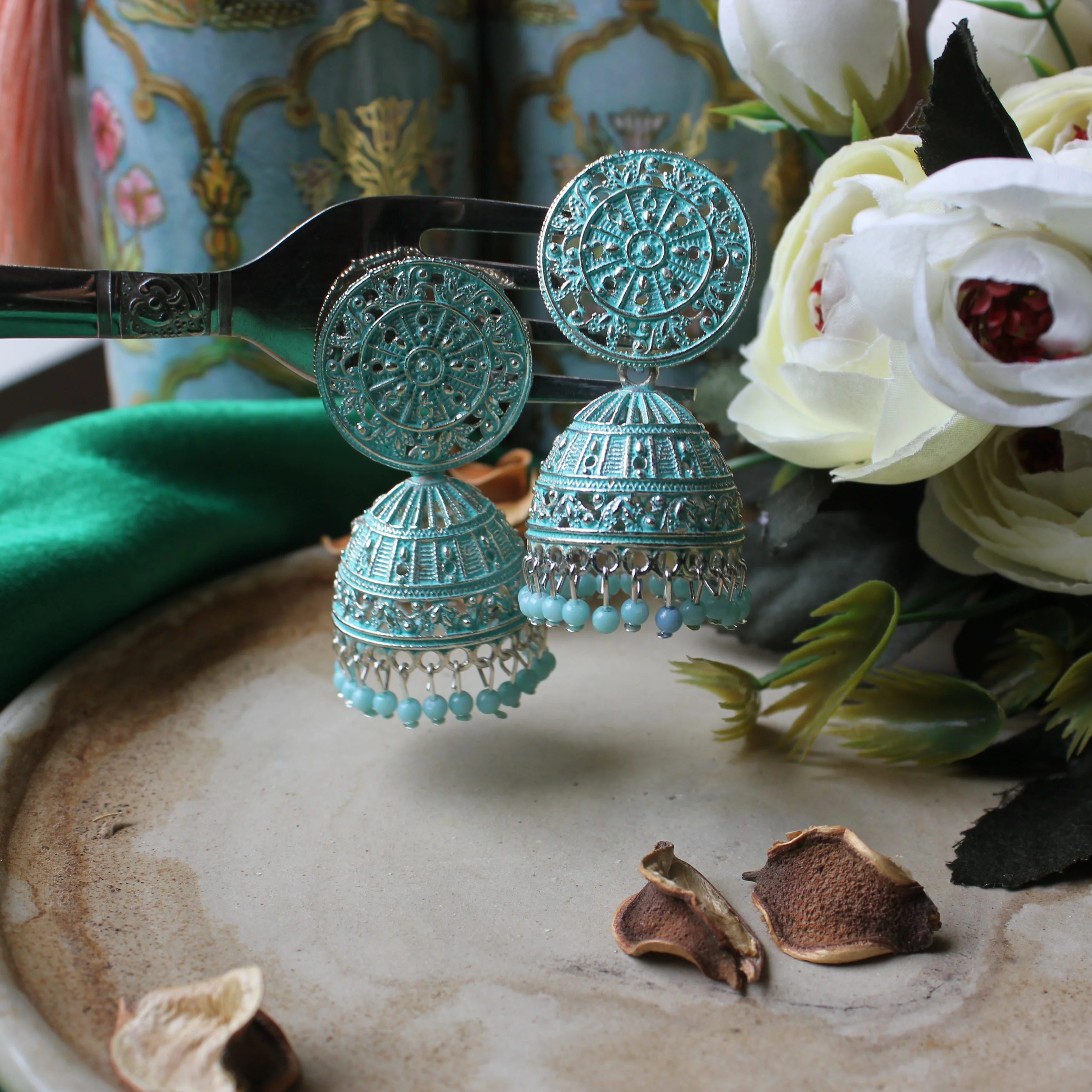 Traditional Coloured Jhumki Earring by Leshya - Image 5