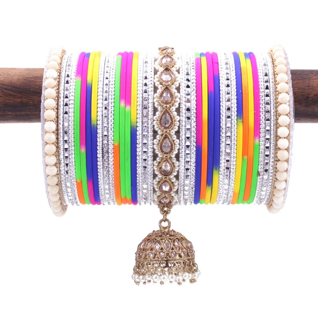 Traditional Ethnic Bangle Set with Jhumki by Leshya for women - Image 4