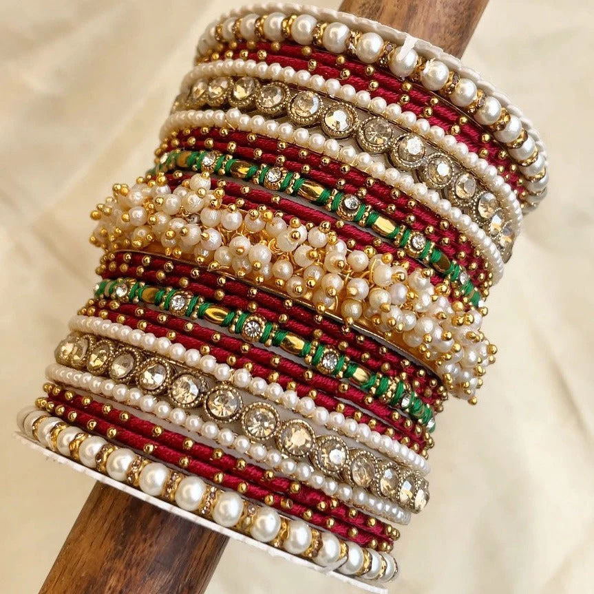 Traditional Gajra Bangle Set for 2 Hands by Leshya - Image 8