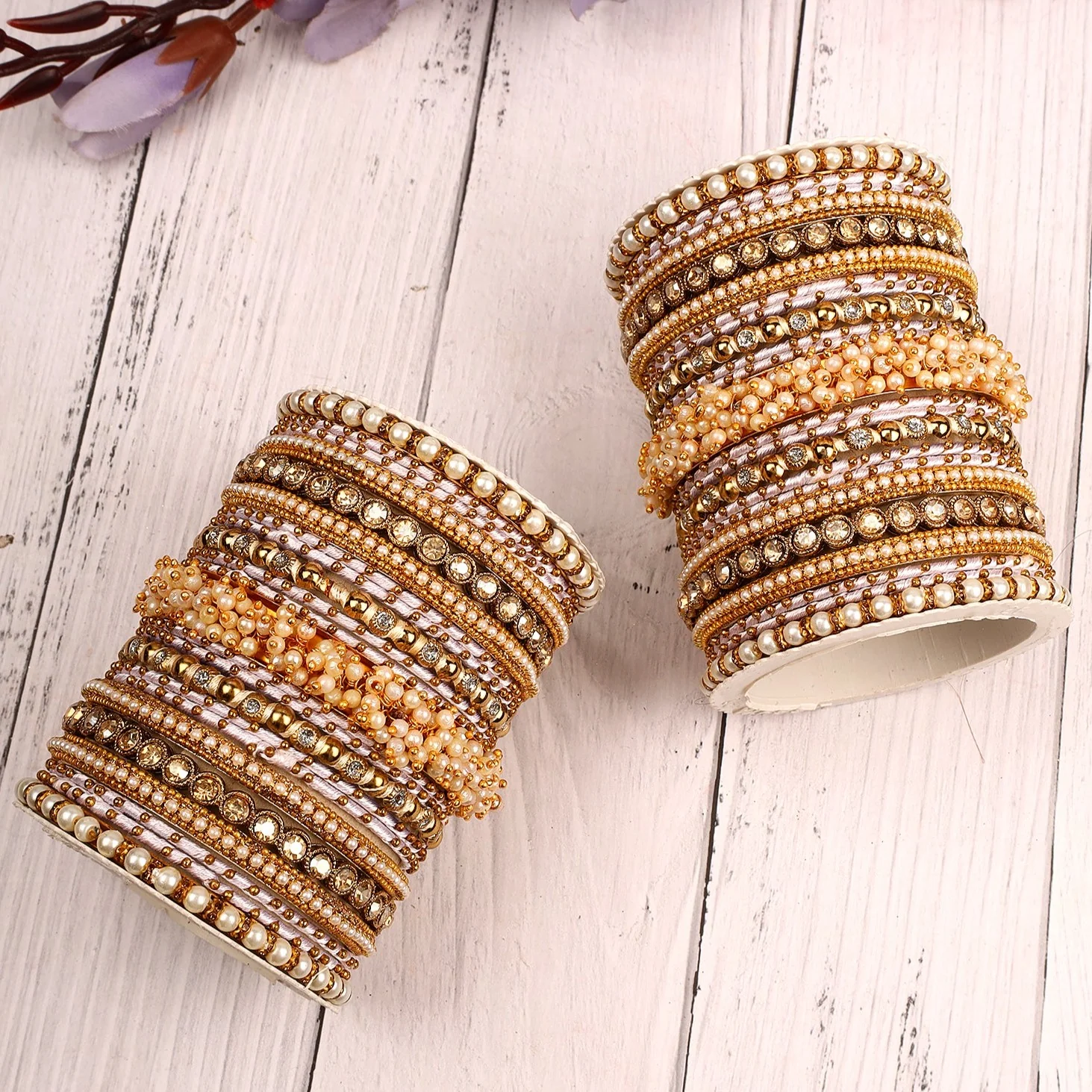 Traditional Gajra Bangle Set for 2 Hands by Leshya - Image 7