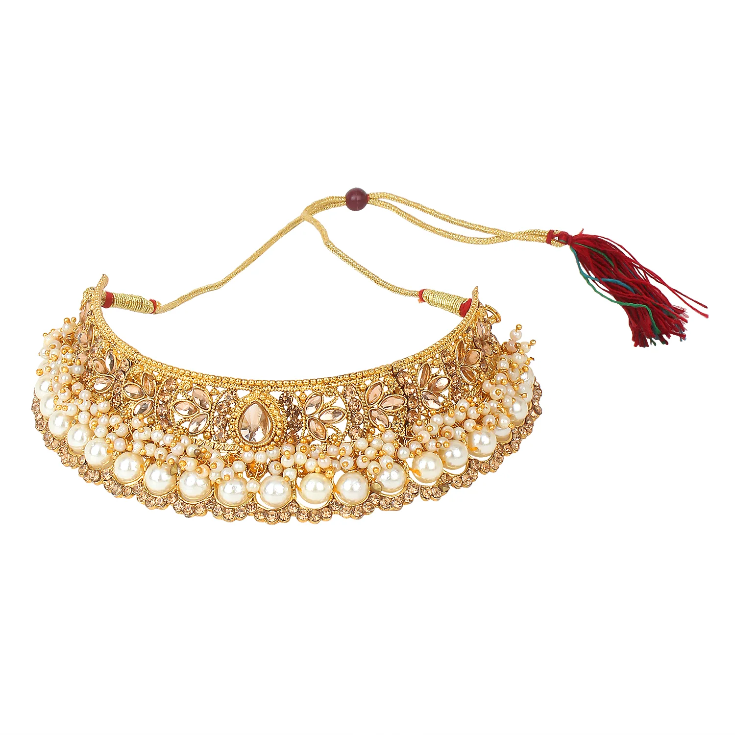 Traditional Golden Stone and Pearl and Bead border  by Leshya - Image 2