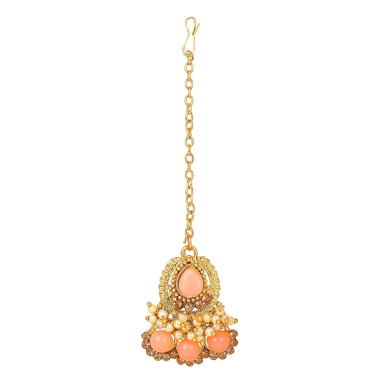 Traditional Golden Stone and Pearl Bangle Set by Leshya - Image 12