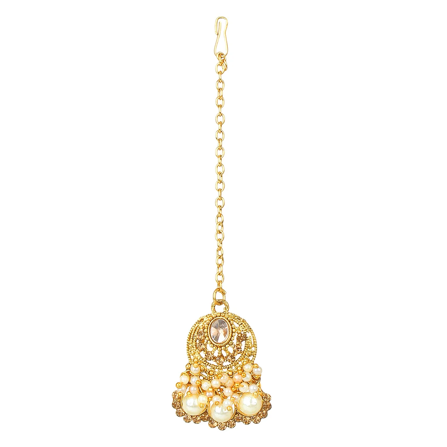 Traditional Golden Stone and Pearl Bangle Set by Leshya - Image 4