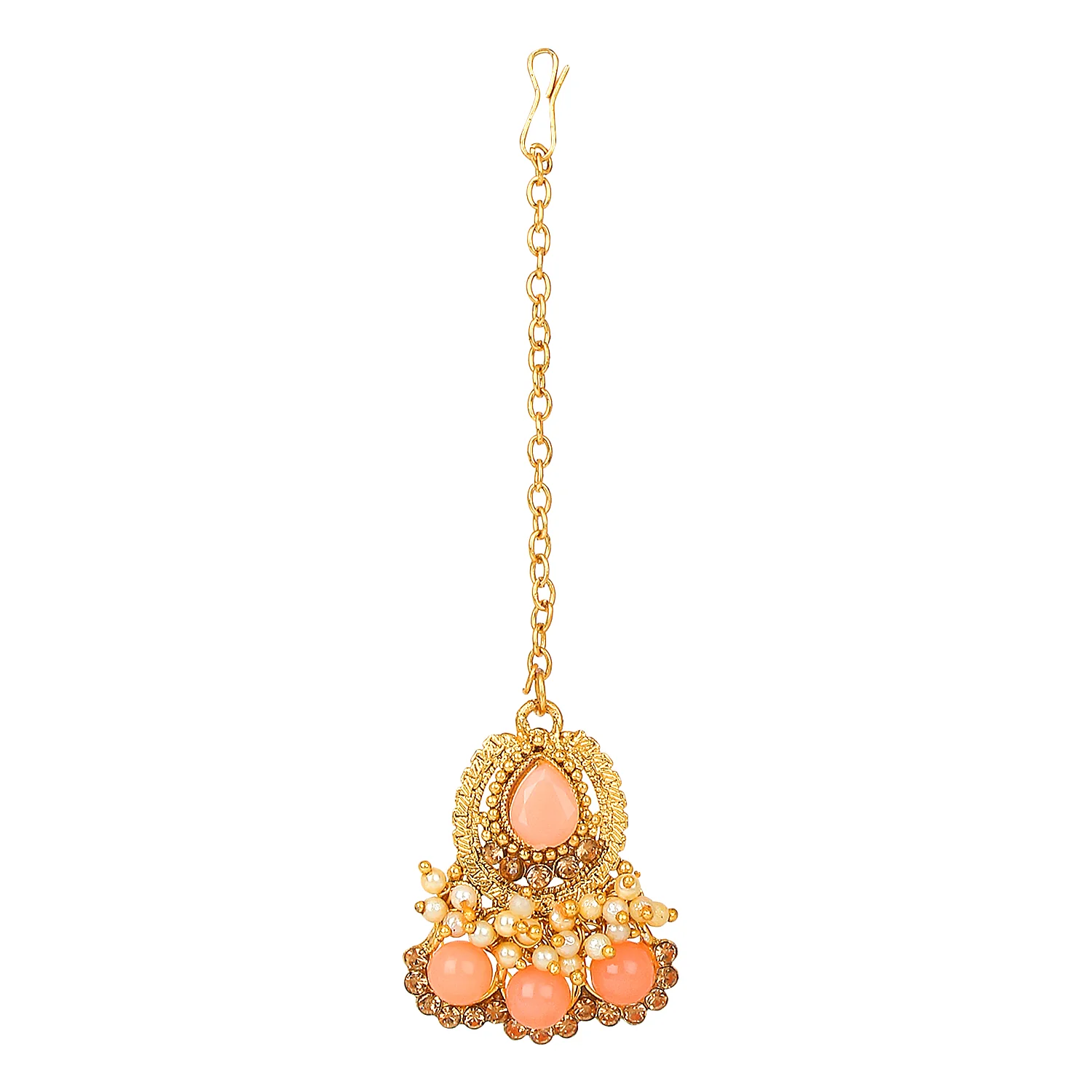 Traditional Golden Stone and Pearl Bangle Set by Leshya - Image 12
