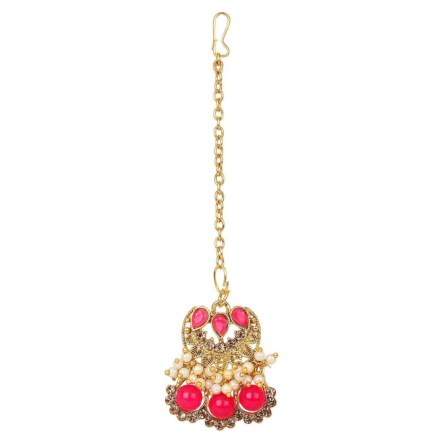 Traditional Golden Stone and Pearl Bangle Set by Leshya - Image 3