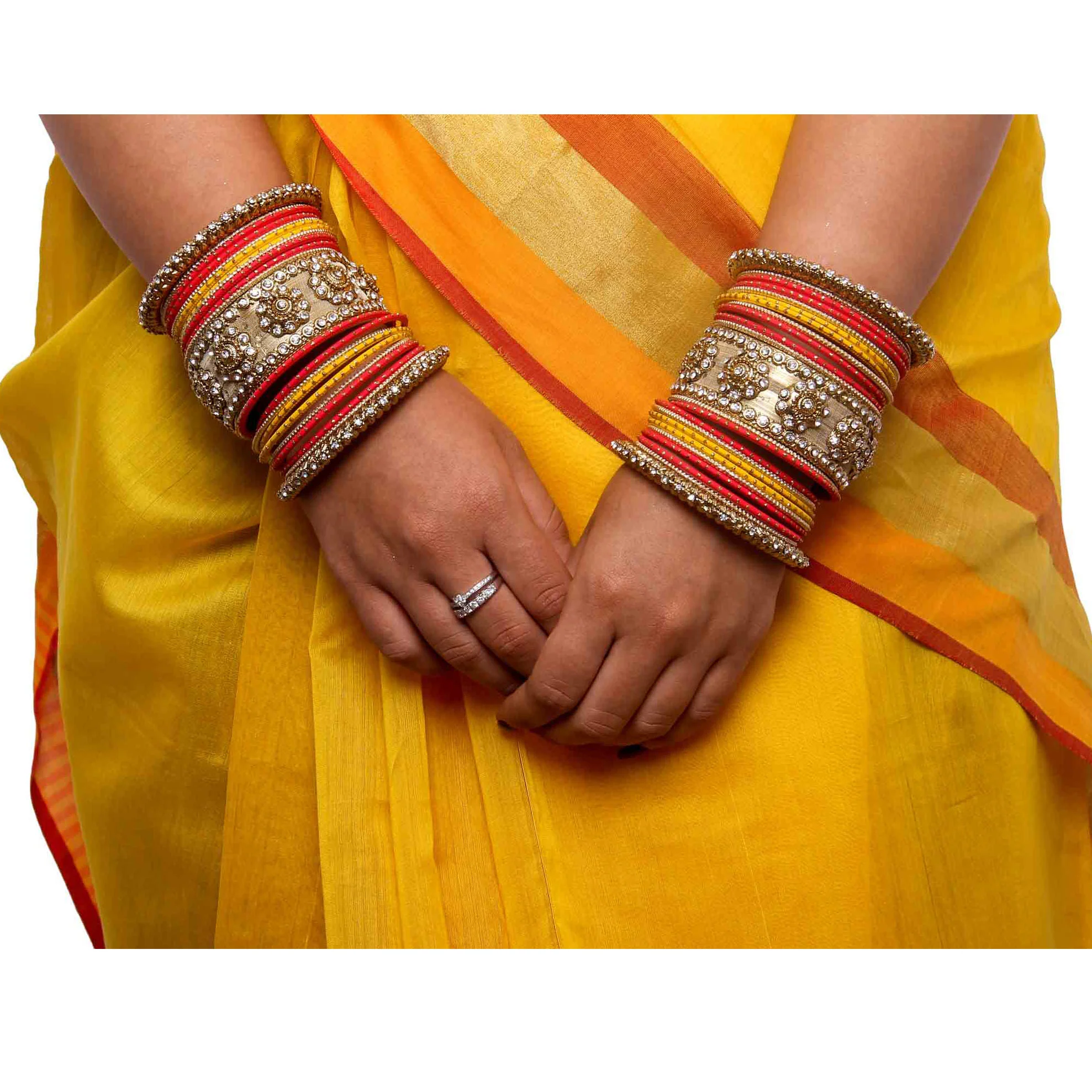 Set of 2 Traditional Jaali Work Multi-Colored Bangle Set - Image 4