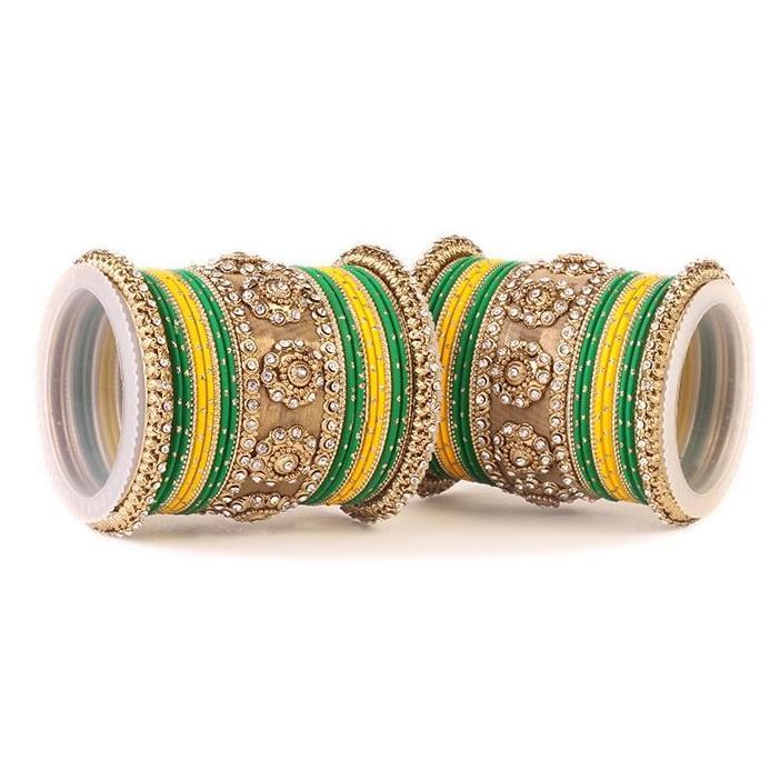 Set of 2 Traditional Jaali Work Multi-Colored Bangle Set - Image 7