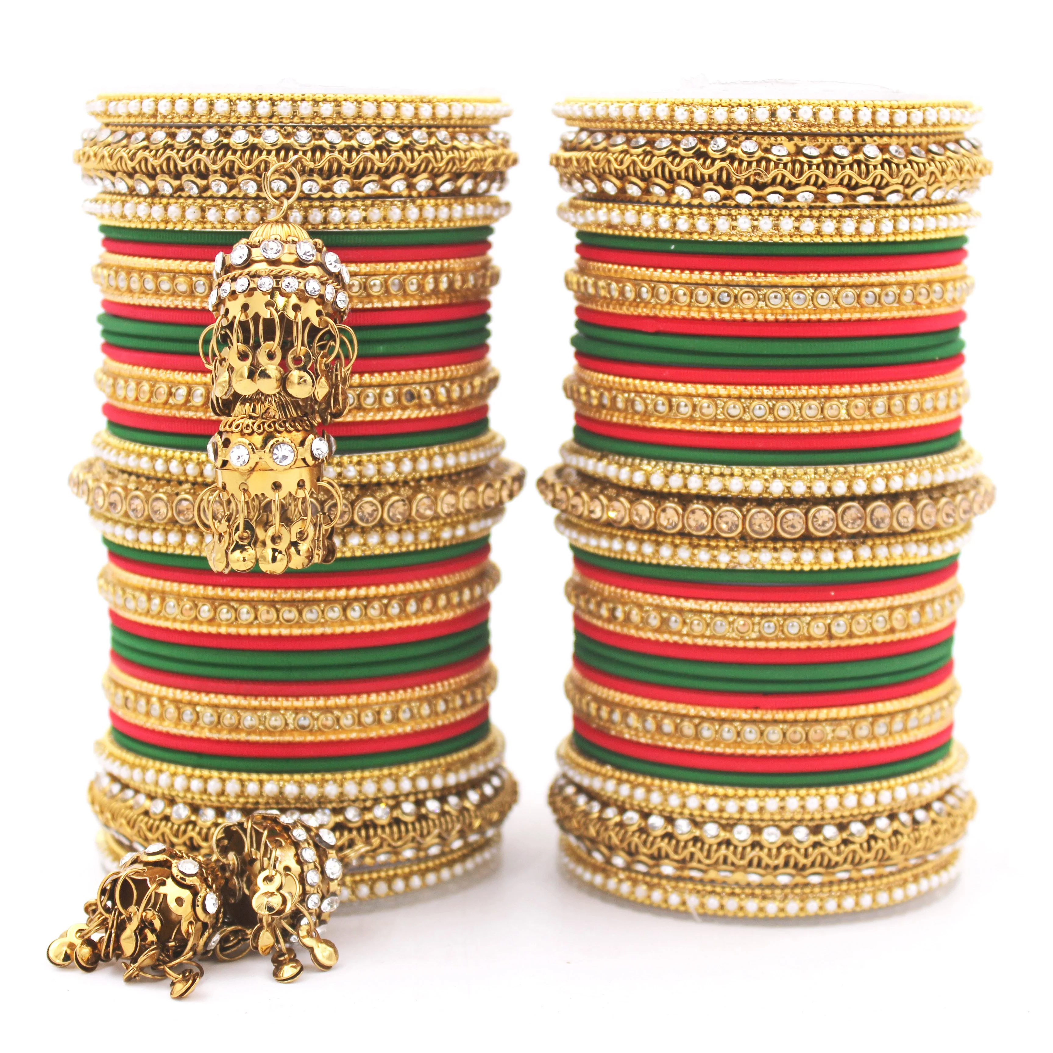 Traditional Jhumki Bangle set by Leshya (Plus size) - Image 3