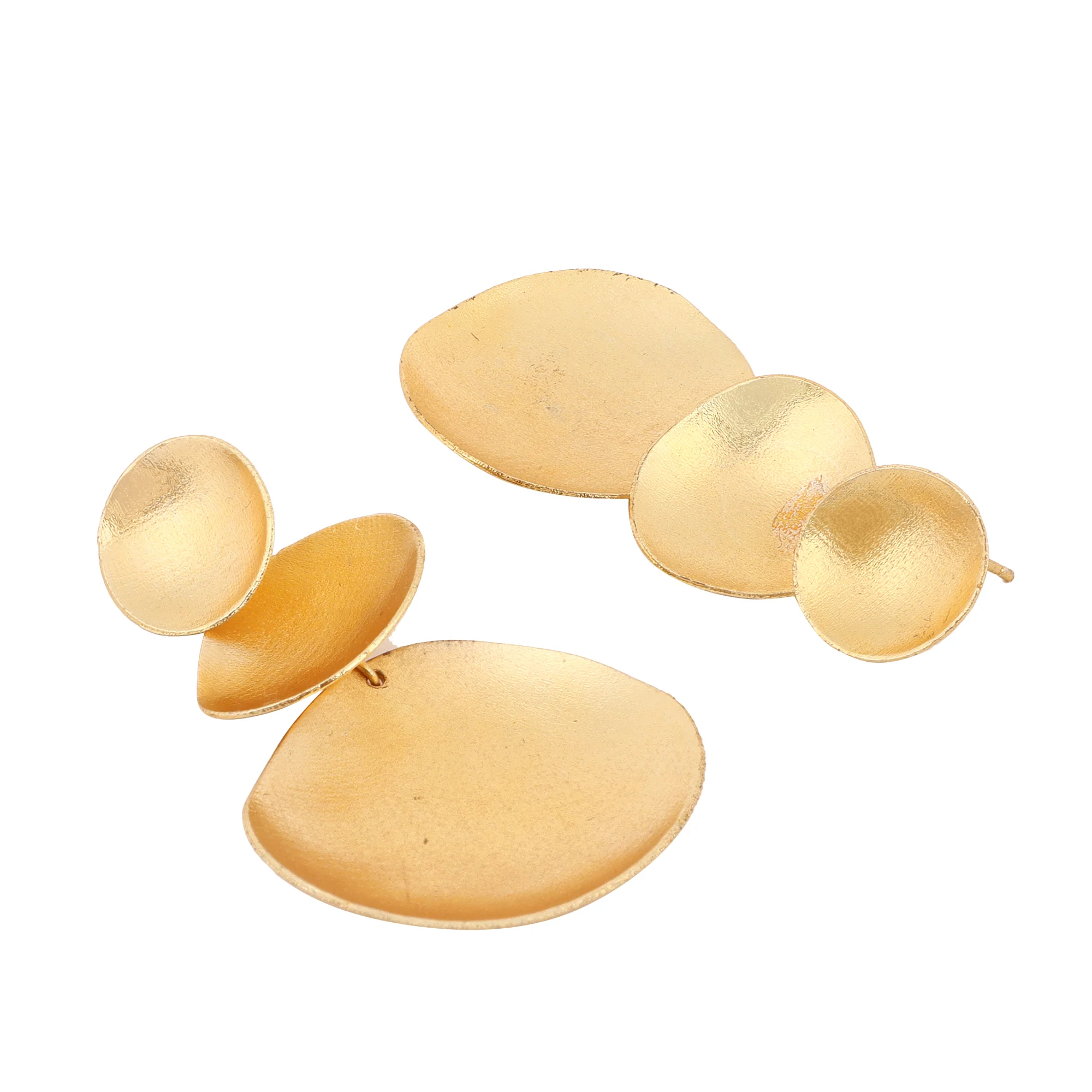 Beautiful Jhumki Matte Gold Finish Earrings - Image 2