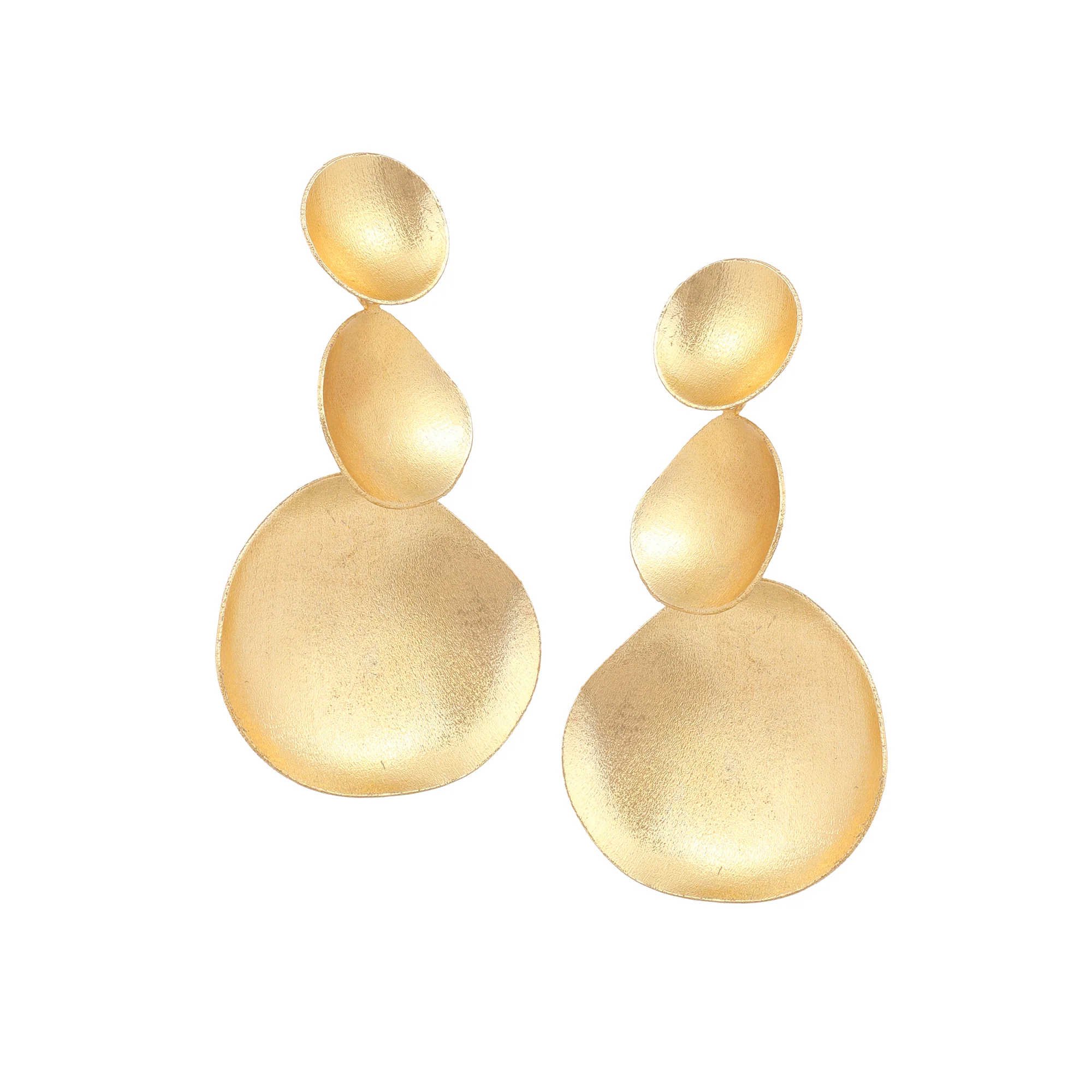 Beautiful Jhumki Matte Gold Finish Earrings - Image 3